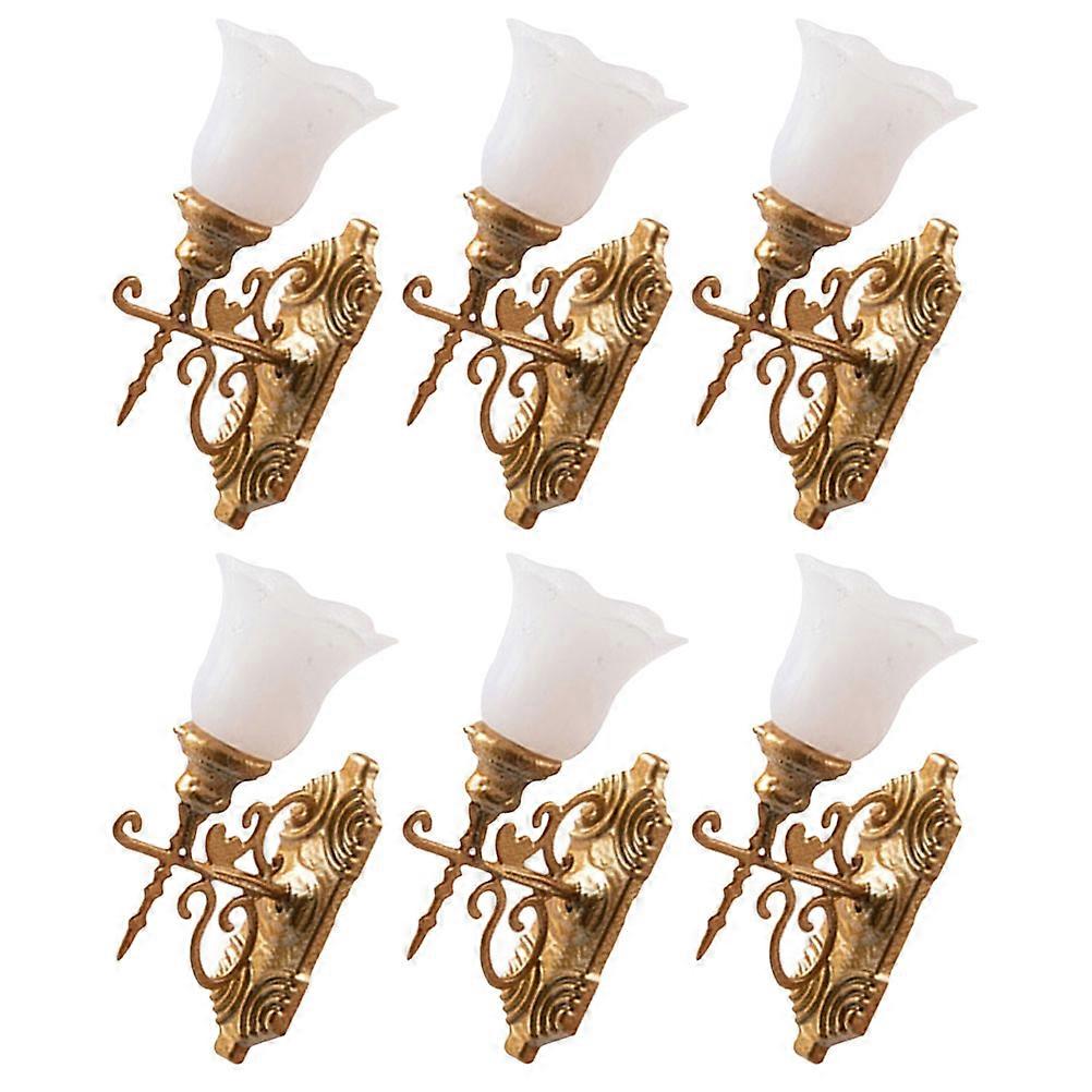 Miniature Scene Light Simulated Mini Yard Lights Decorative Lighting ABS Material 6Pcs