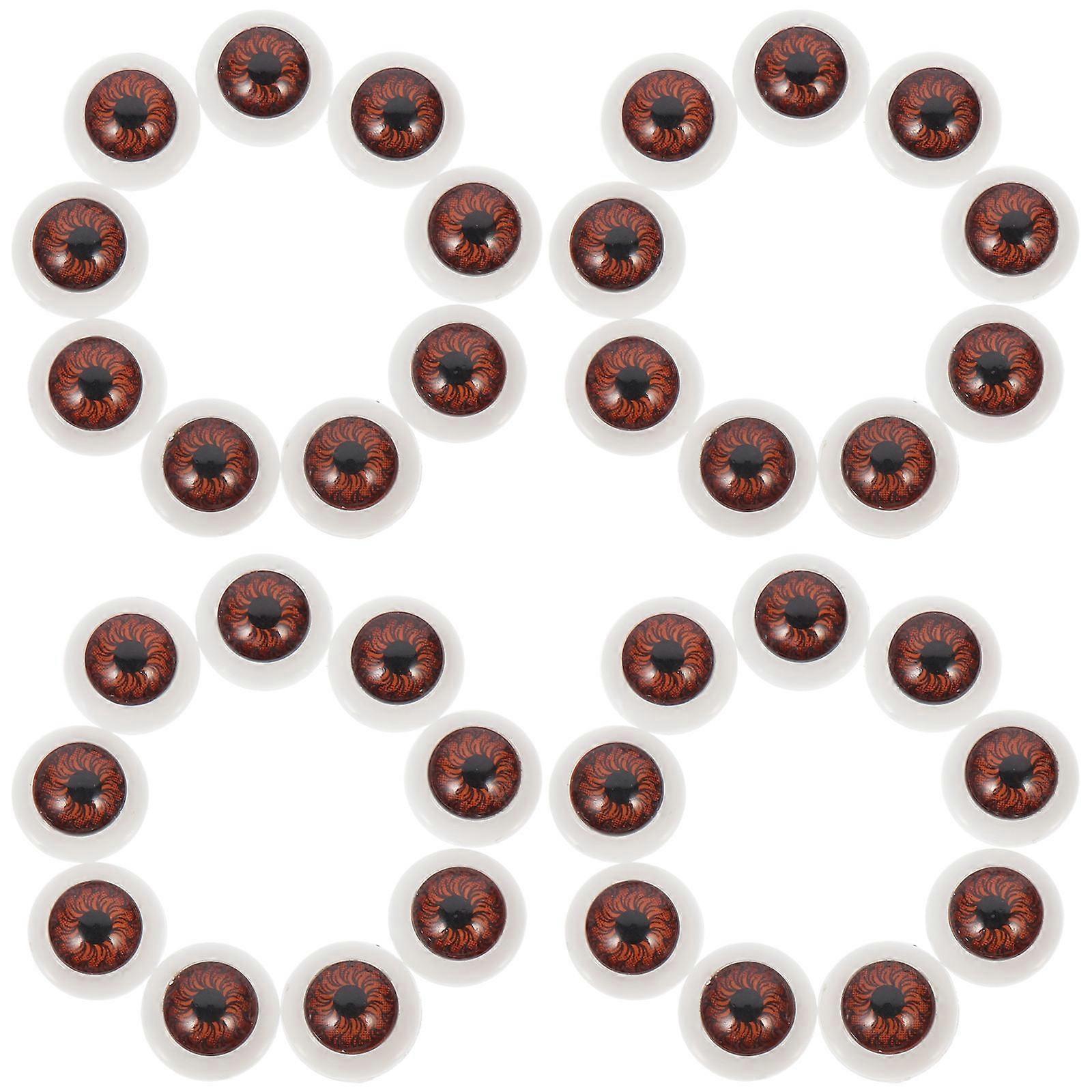 50Set Round Plastic DIY Eyeballs Craft Supplies For Doll Making Ideal For Enhancing Parent Child Relationship In Brown
