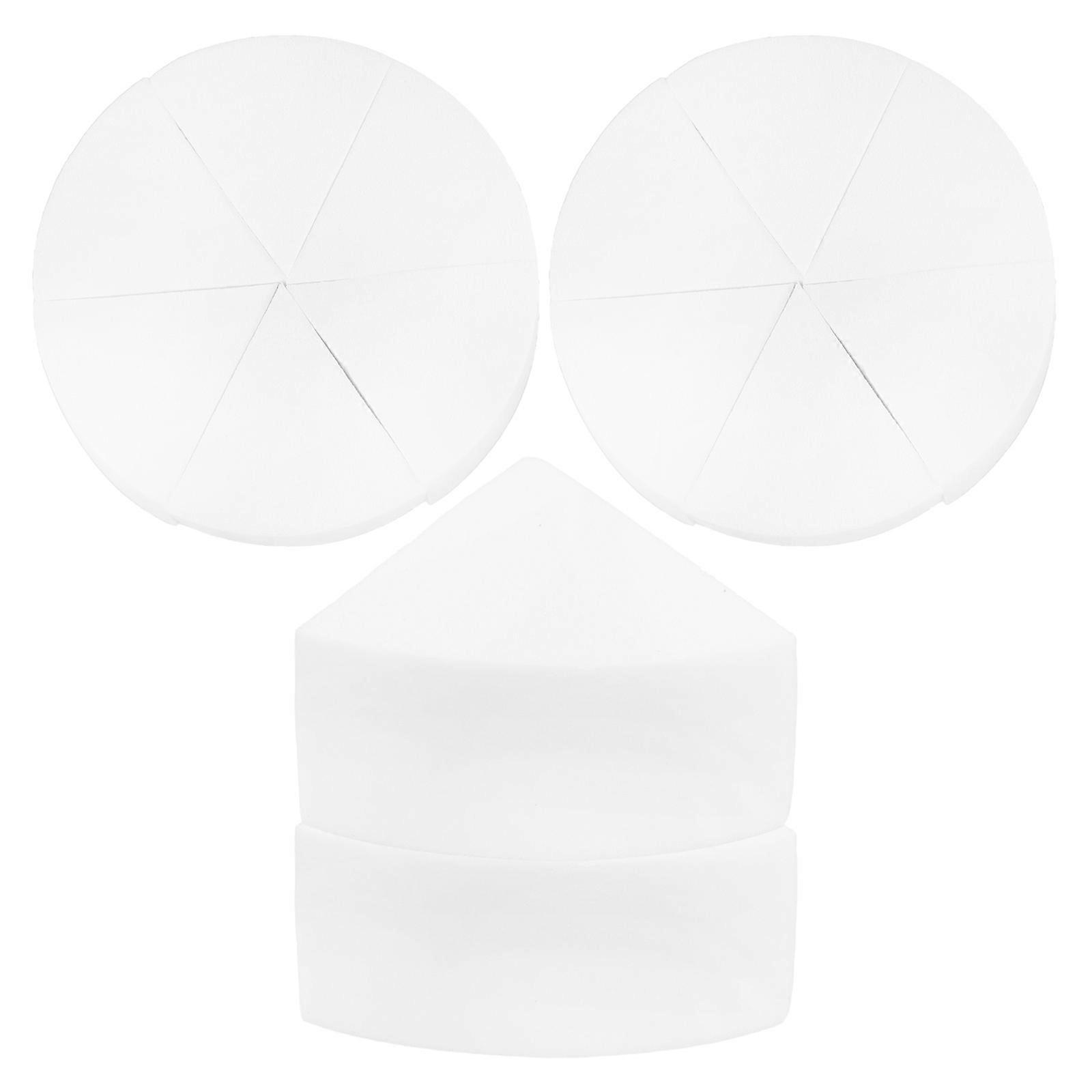 Triangle Makeup Puff for Powder with Smooth Surface Design Made from Latex Material White 12pcs