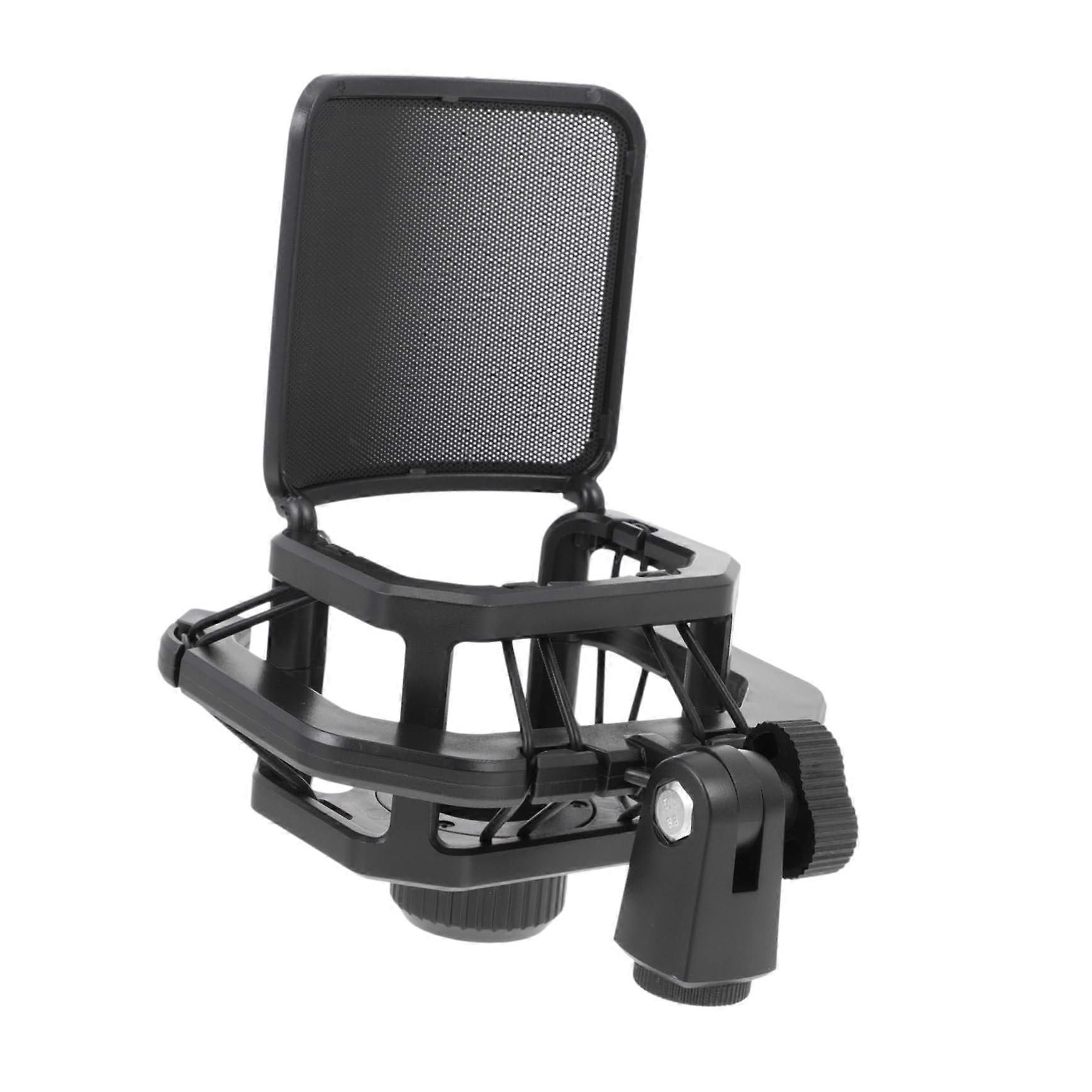 1 Universal Microphone Holder Sturdy Microphone Stand for Studio and Live Applications Adjustable Black for Meetings and Live Broadcasts