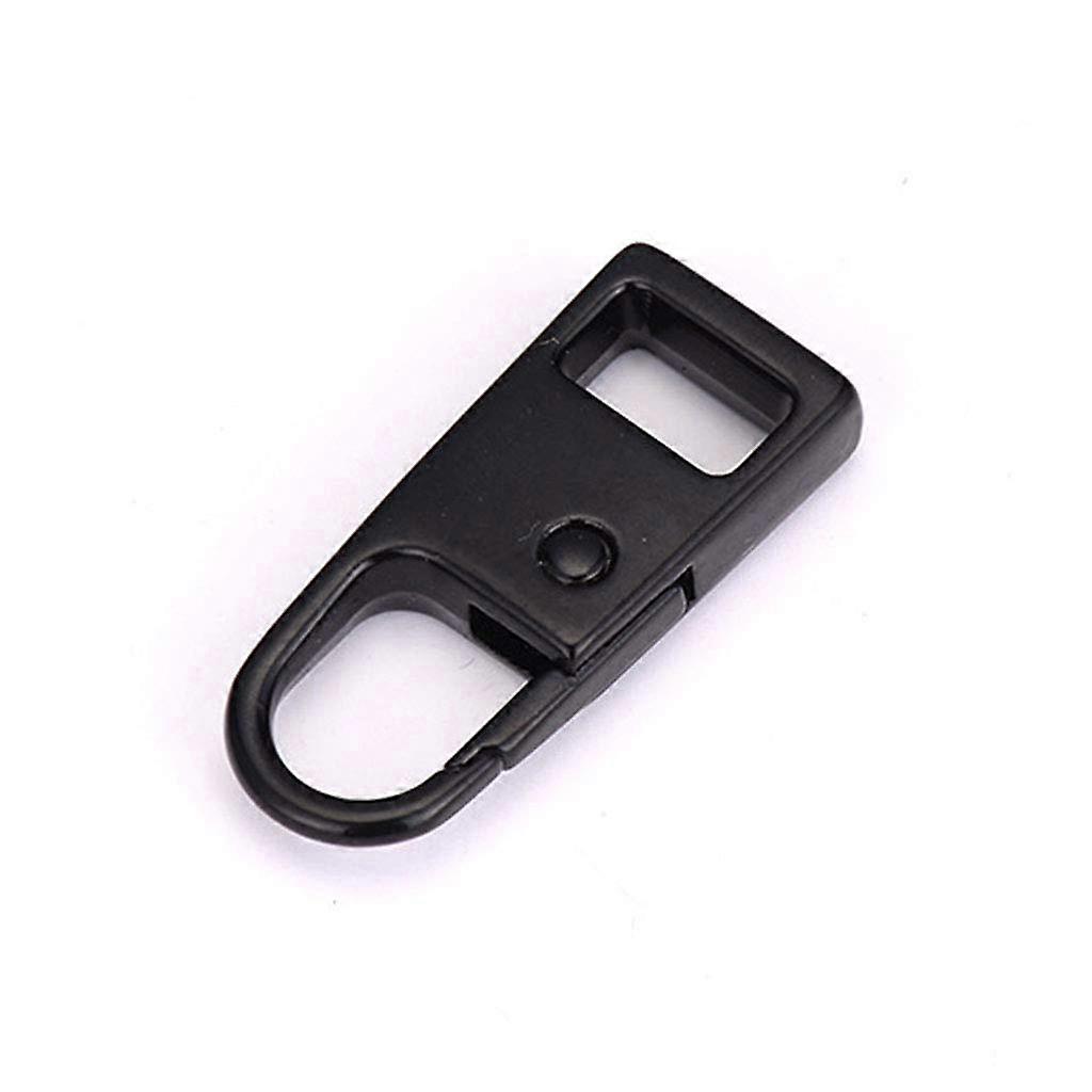 Zipper pull tab, metal replacement extension for luggage, backpack, suitcase, springs, sorted compression, black, one size