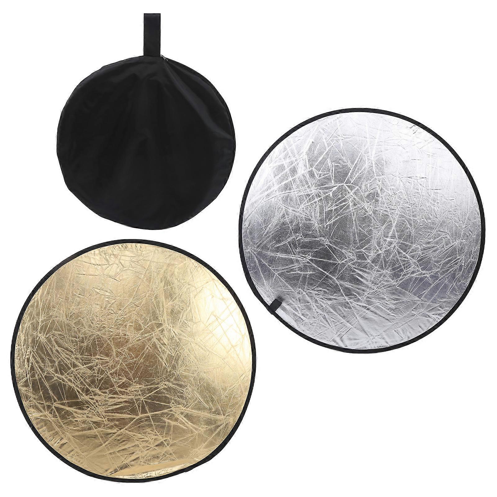 80cm / 31.5in 2 in 1 Gold and Silver Photography Lighting Reflector Portable Collapsible Photo Studio Reflector with Carrying Bag