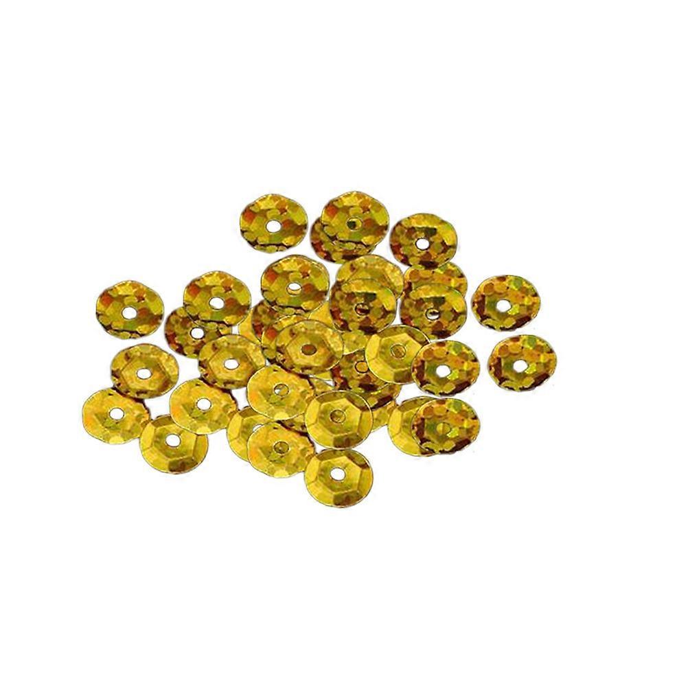 1000pcs 6mm Gold Round Sequins for DIY Sewing Wedding Craft Clothes Shoes Bag Sparkling Accessory
