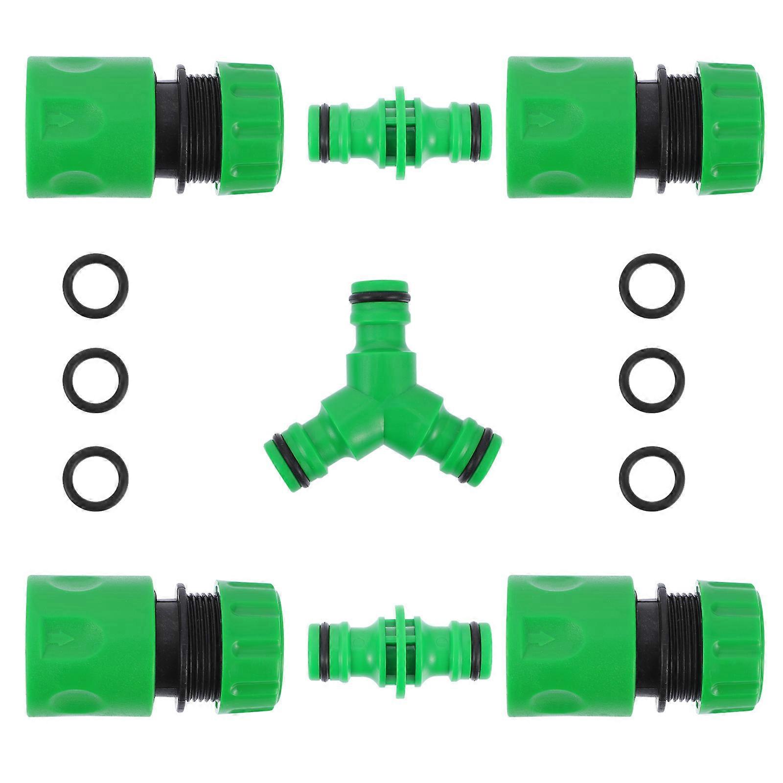 Water Hose Adapter Connector Rust Resistant ABS Fittings Garden Irrigation 2.6×1.4×1.4in 7Pcs