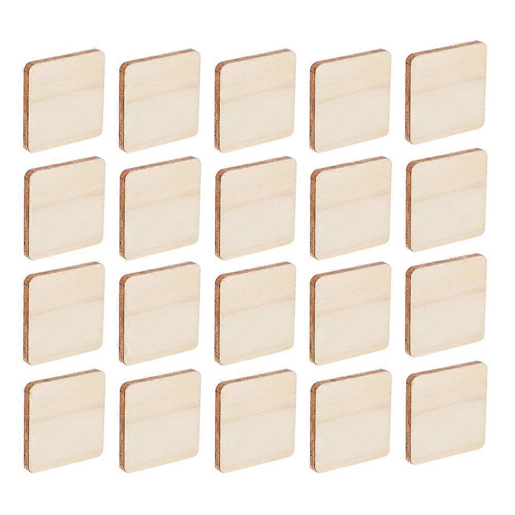 Wood Pieces for Crafting Bulk Natural Wooden Squares for Decoration Beige Color Small Size