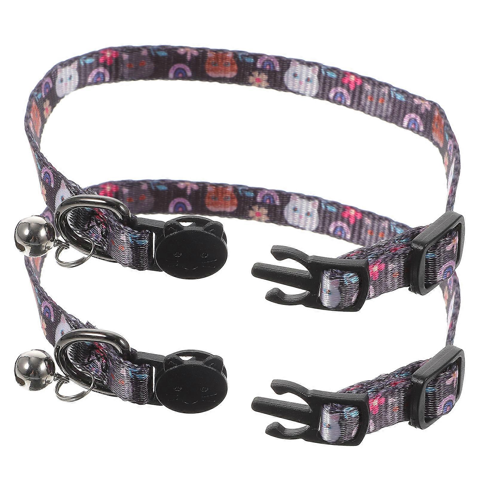 Breakaway Cat Collar 2Pcs Adjustable For Pet Cats Assorted Design Safety Gift