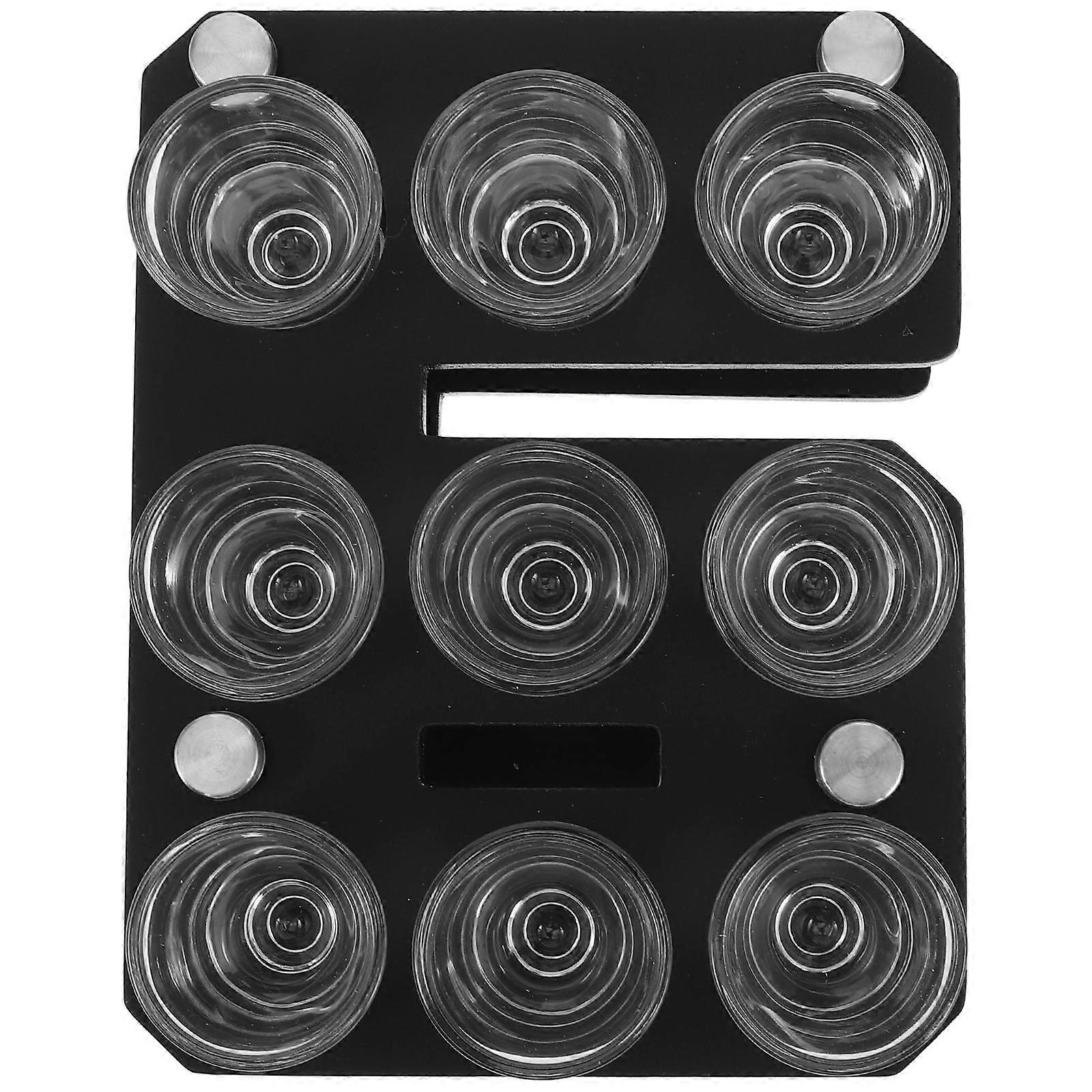 Acrylic Tray Organizer with Glass Holder for Bar, KTV, Party Spirit Tasting – Easy to Clean