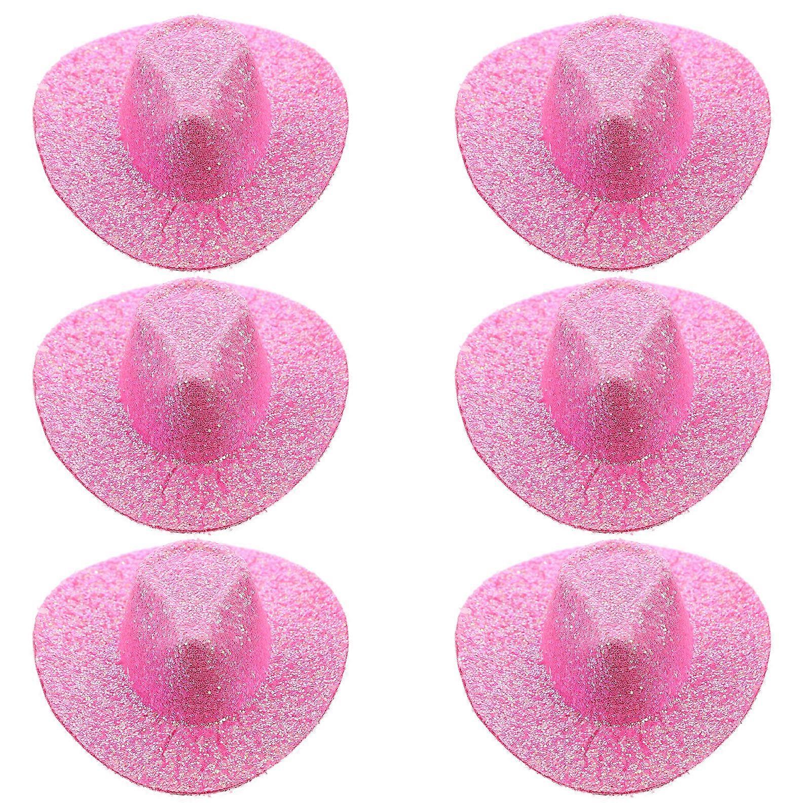 Rosy Artificial Miniature Hats for Decor Lightweight and Adorable Design 6 Pieces