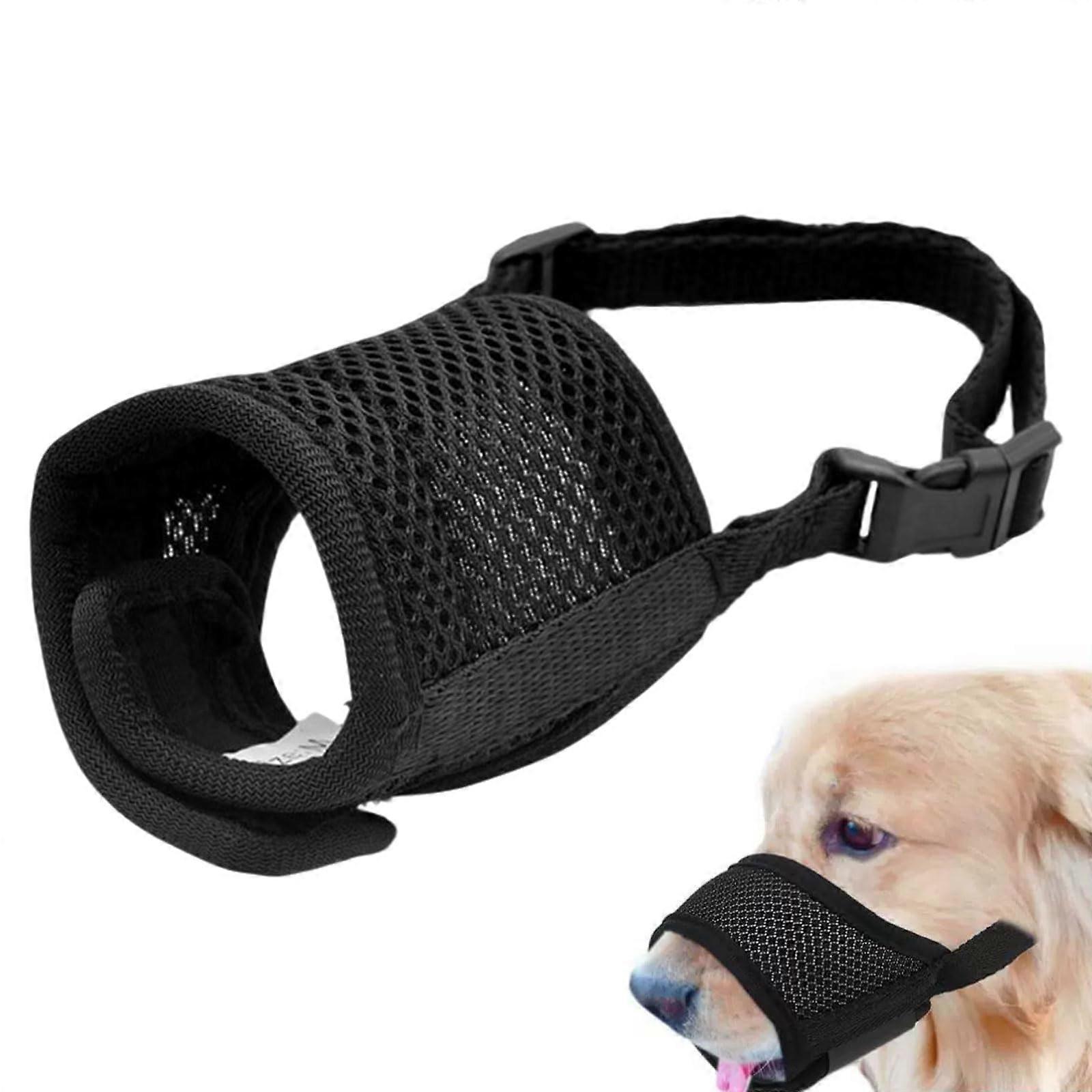 Dog Muzzle Prevents Biting Eating Barking Chewing XS Adjustable Strap Soft Mouth Guard for Medium-Sized Dogs