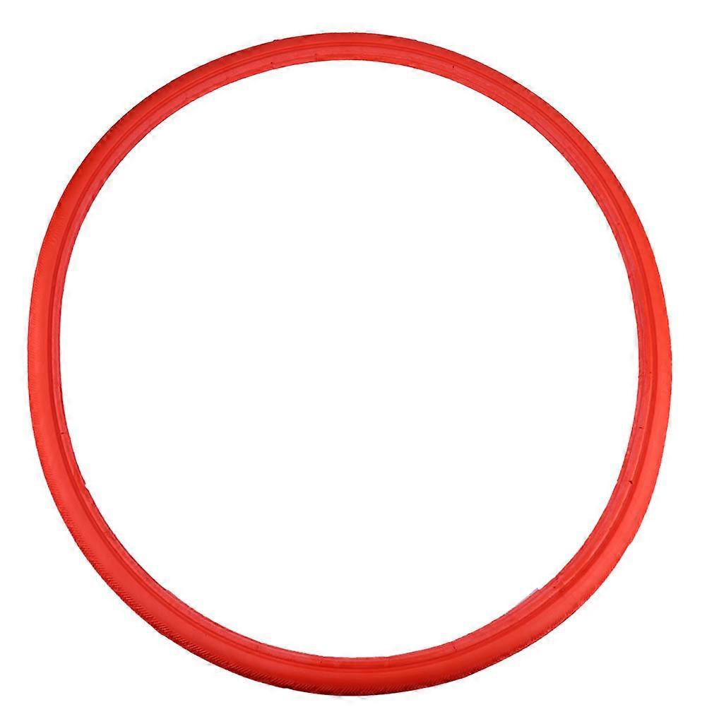 Bicycle Tire Solid Tube Explosion Proof Tire Fixed Gear 24*1 3/8 Red