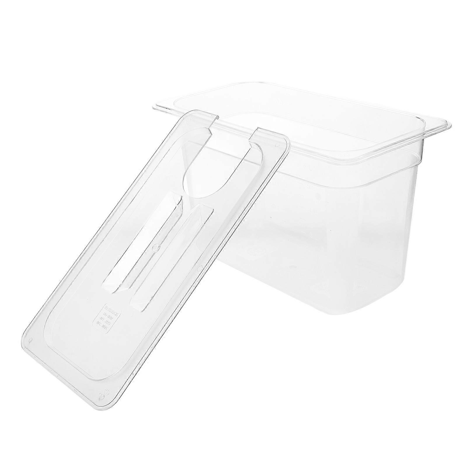 Multifunctional Storage Box Transparent Plastic Clear Food Pan With Lids Great For Family Meals 1Pcs Supports Low Temperature Cooking