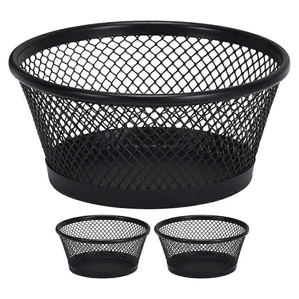3pcs Stackable Mesh Paper Clip Holders   Space Saving Desktop Organizers for Office Desk Storage, Scratch Resistant Design