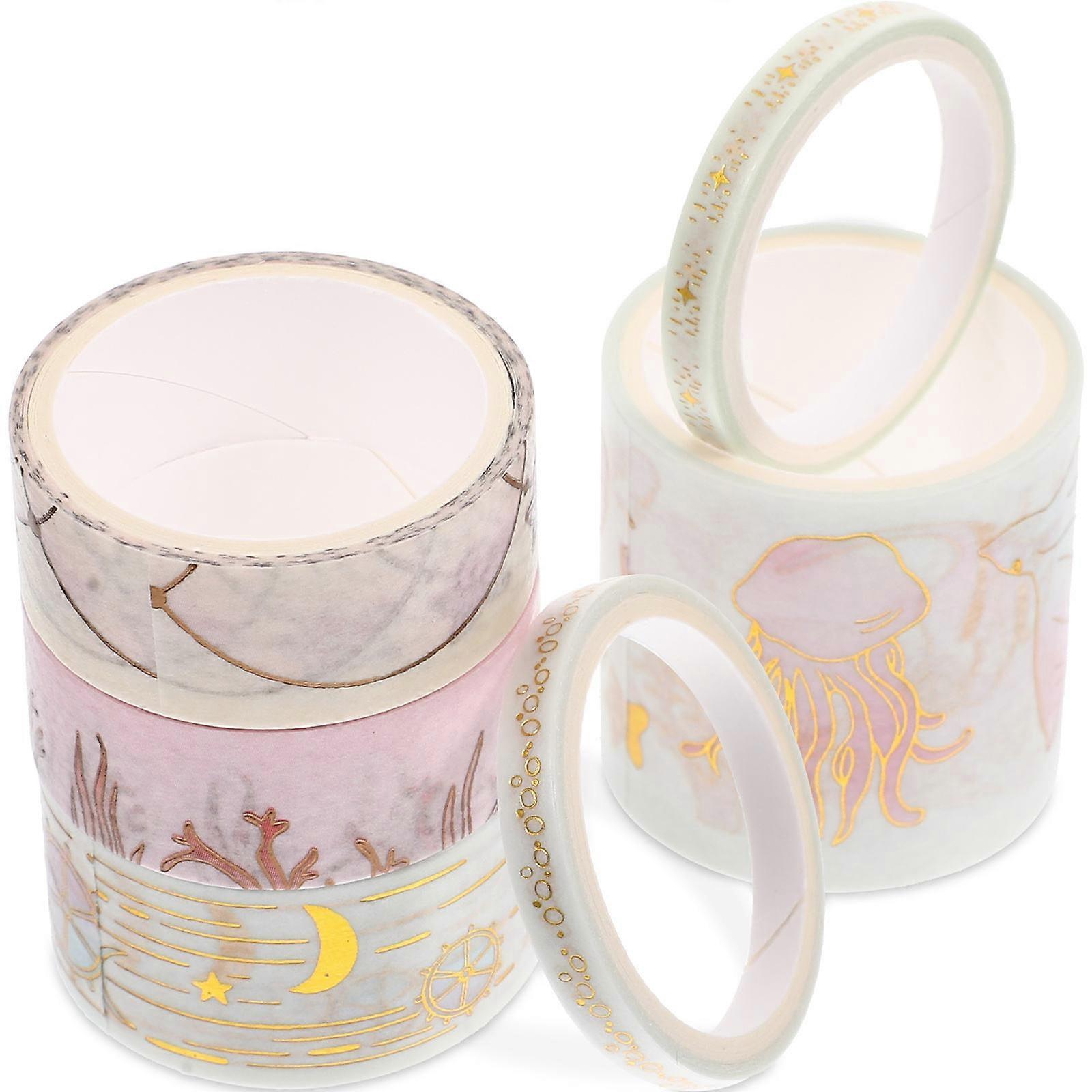 6 Rolls Ancient Style Washi Tapes for Scrapbooking, Journals, Diaries, and Photo Albums – Unique & Portable DIY Craft Supplies