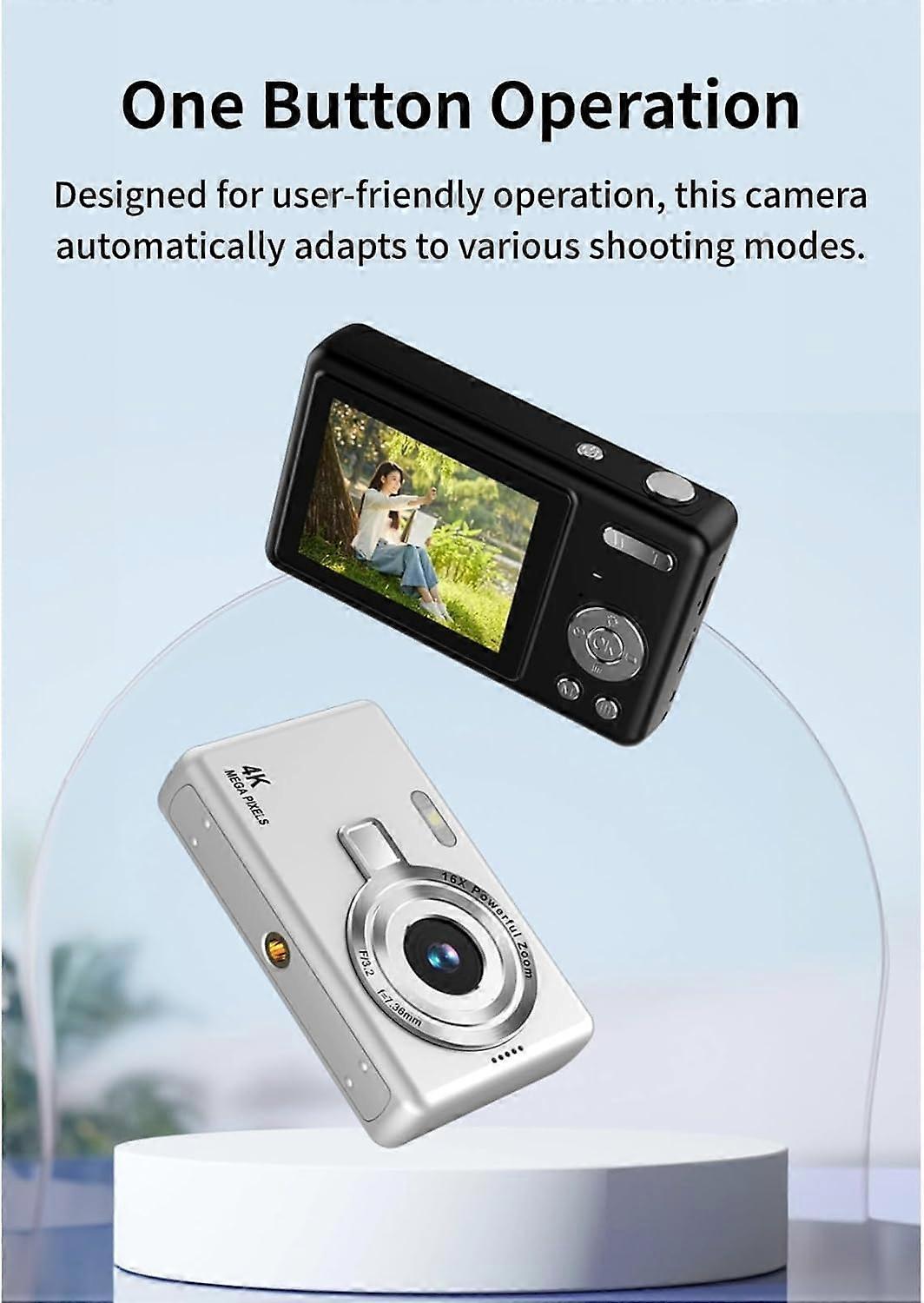 Digital Camera with 2.4 Inch TFT Screen, 12MP 1080P, 16x Zoom