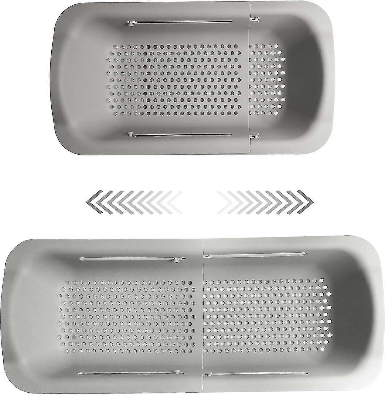 Adjustable sink colander grey