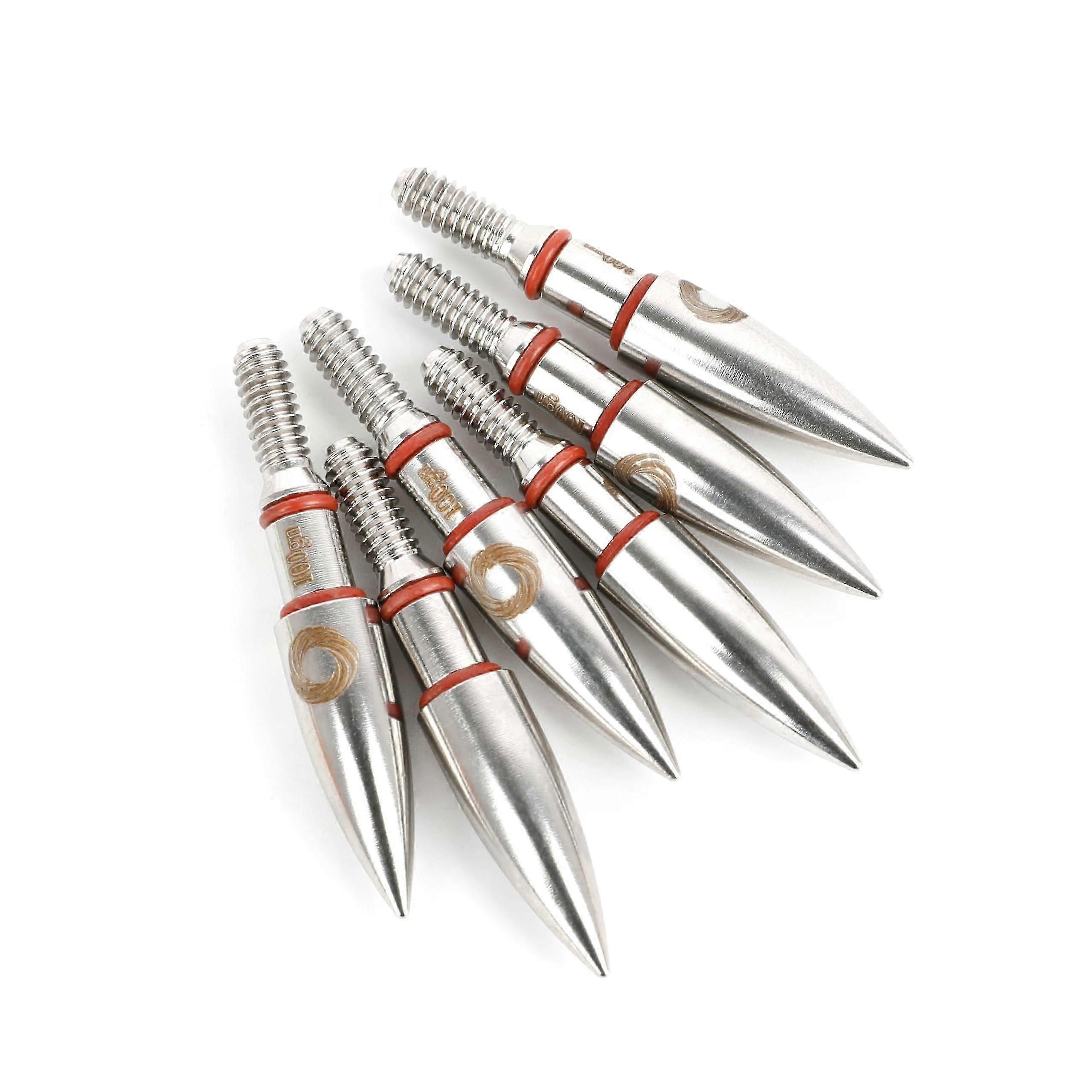 Pointe de cible de tir à l’arc Pointes de flèches Contrepoids en acier allié Pointes de flèche 100 grains ScrewIn avec ORing en caoutchouc 24pcs OD7.6