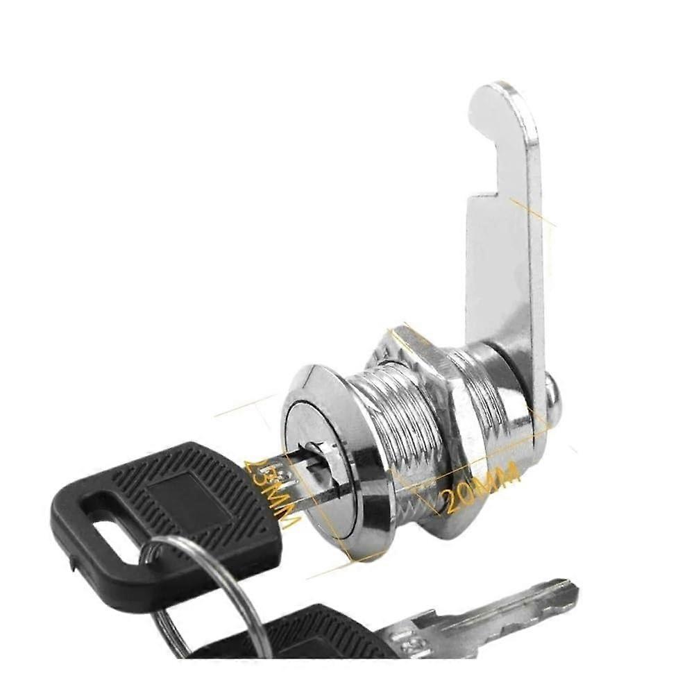 5/20/100 Set Security Lock Metal Cylinder Cabinet Locker Cam Lock with Keys Security Mailbox Lock Drawer 16mm/20mm/25mm/30mm/35mm (Various Keys 20mm)