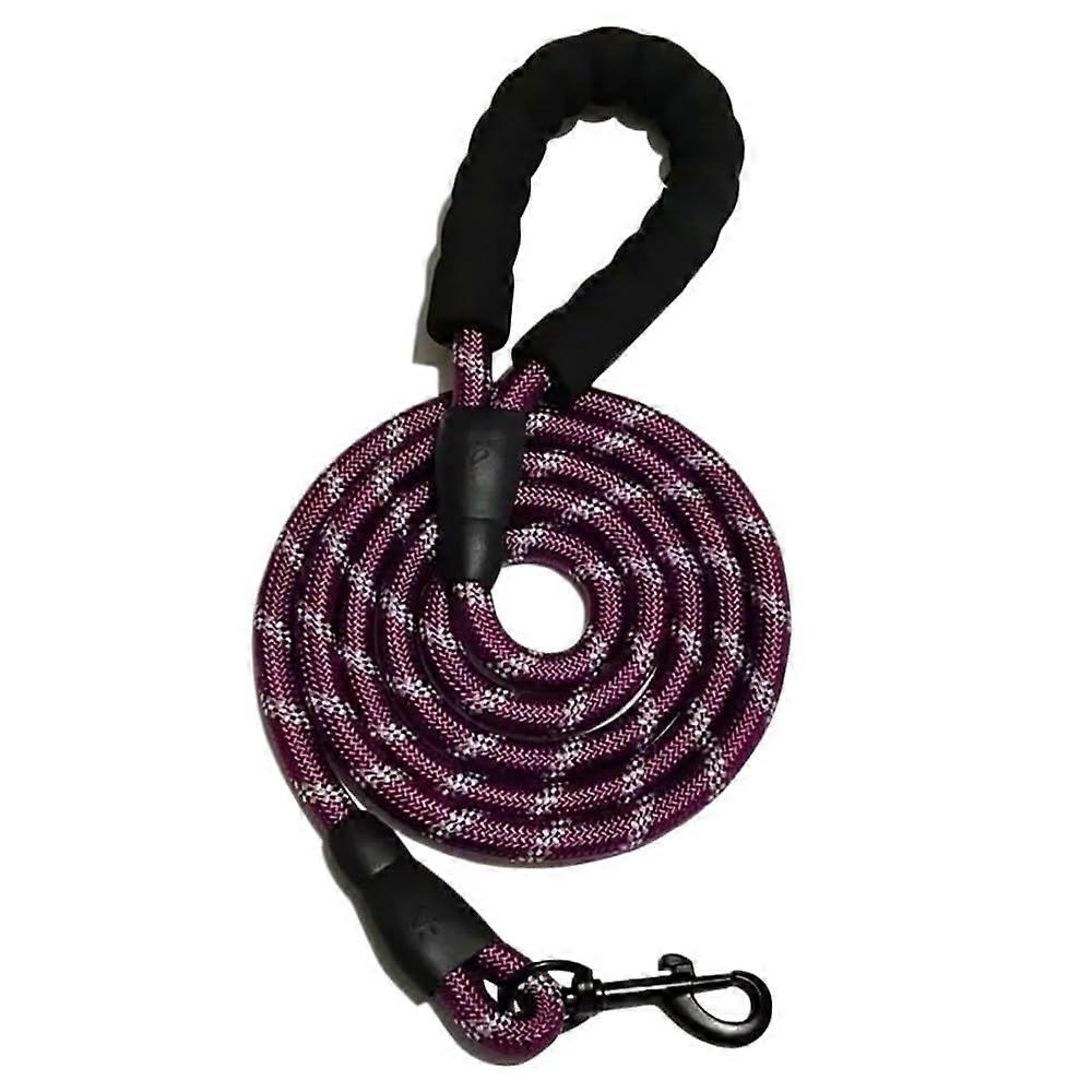 Dog Tow Rope Lead, Reflective 3 Meter Long Dog Leash with Soft Padded Handle for Small to Large Dogs, Purple
