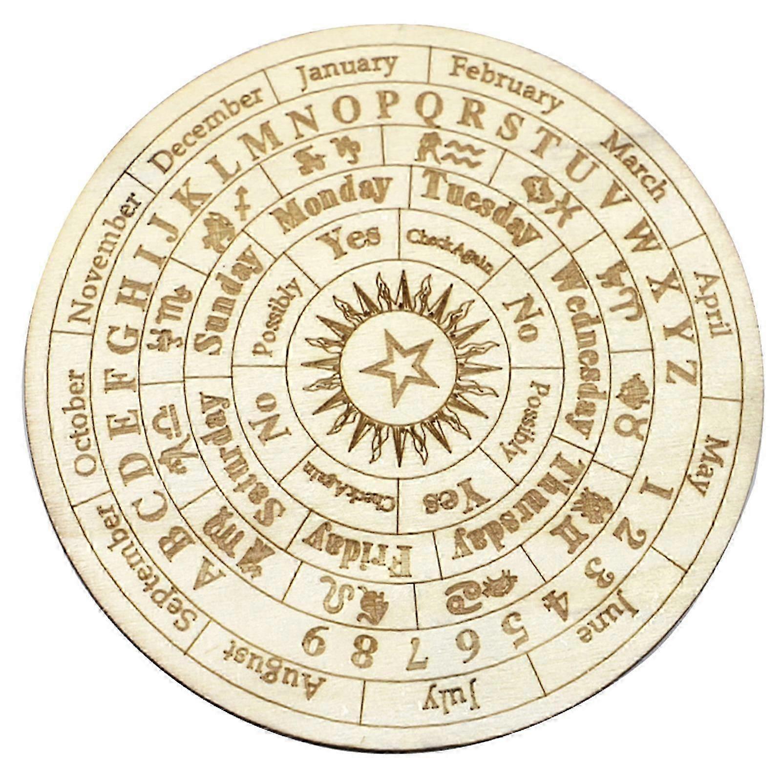 Polished Wooden Ouija Board With Planchette Divination Talking Board Metaphysical Parlor Game Accessory