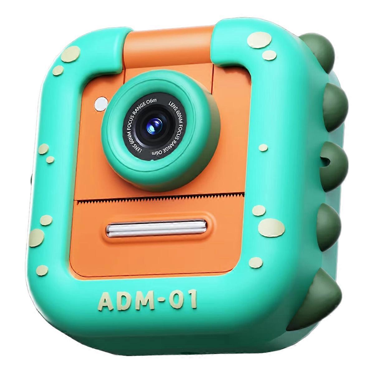 Mini Children Camera 1080P Digital Camera Instant Printing Thermal Printing Camera MP3 32G Memory Card Video Green