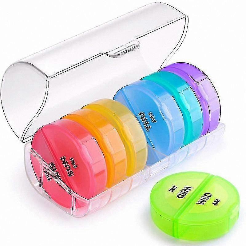 7-Day Pill Organizer with 14 Compartments for Daily Medication Management