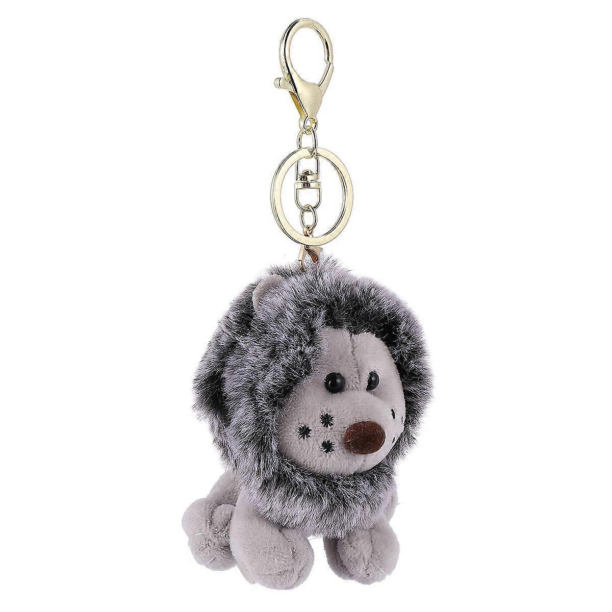 1pc Lovely Key Holder Lion Keychain Unique Key Ring Key Decoration Bag Pendant for Decor Use (Grey)