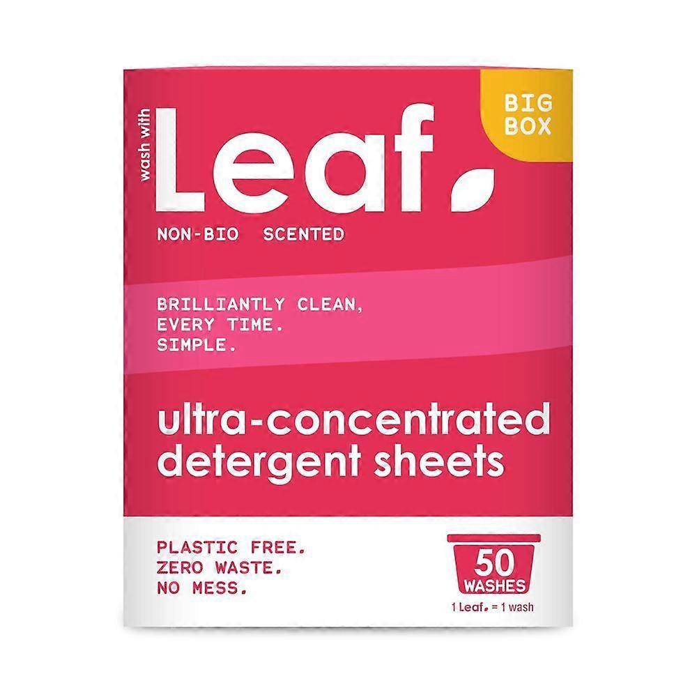 Wash With Leaf Leaf Non Bio laundry detergent sheet 50 pack. - 3 Pack