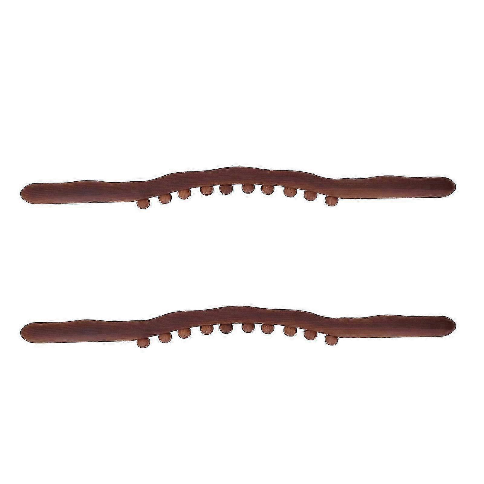 2Pcs Wooden Gua Sha Tools with 10 Massage Dots for Body Scraping & Relaxation Therapy