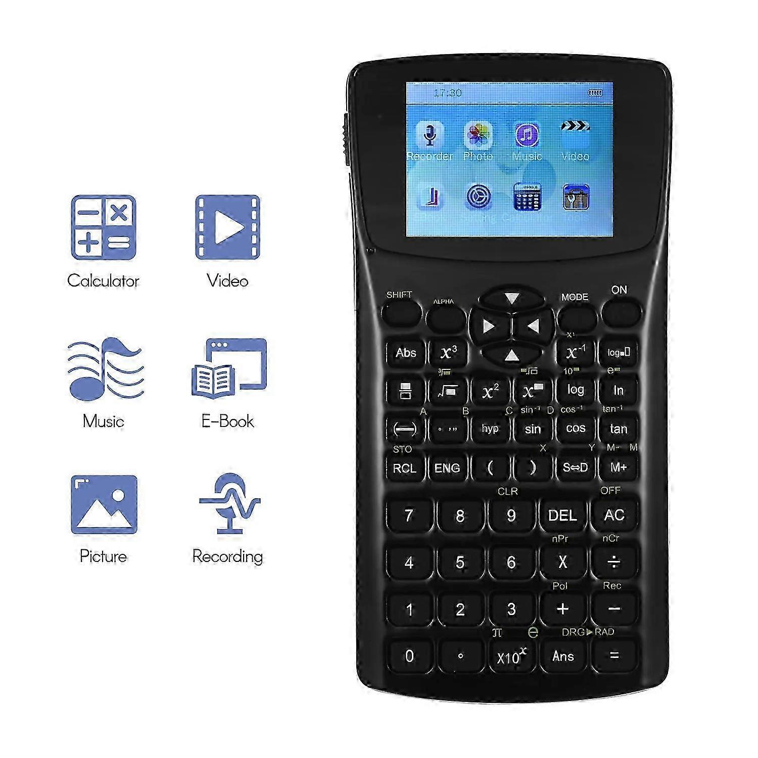 Multi-Function 2.4" Portable Scientific Calculator Music, Videos, Voice Recording, Photos & Radio