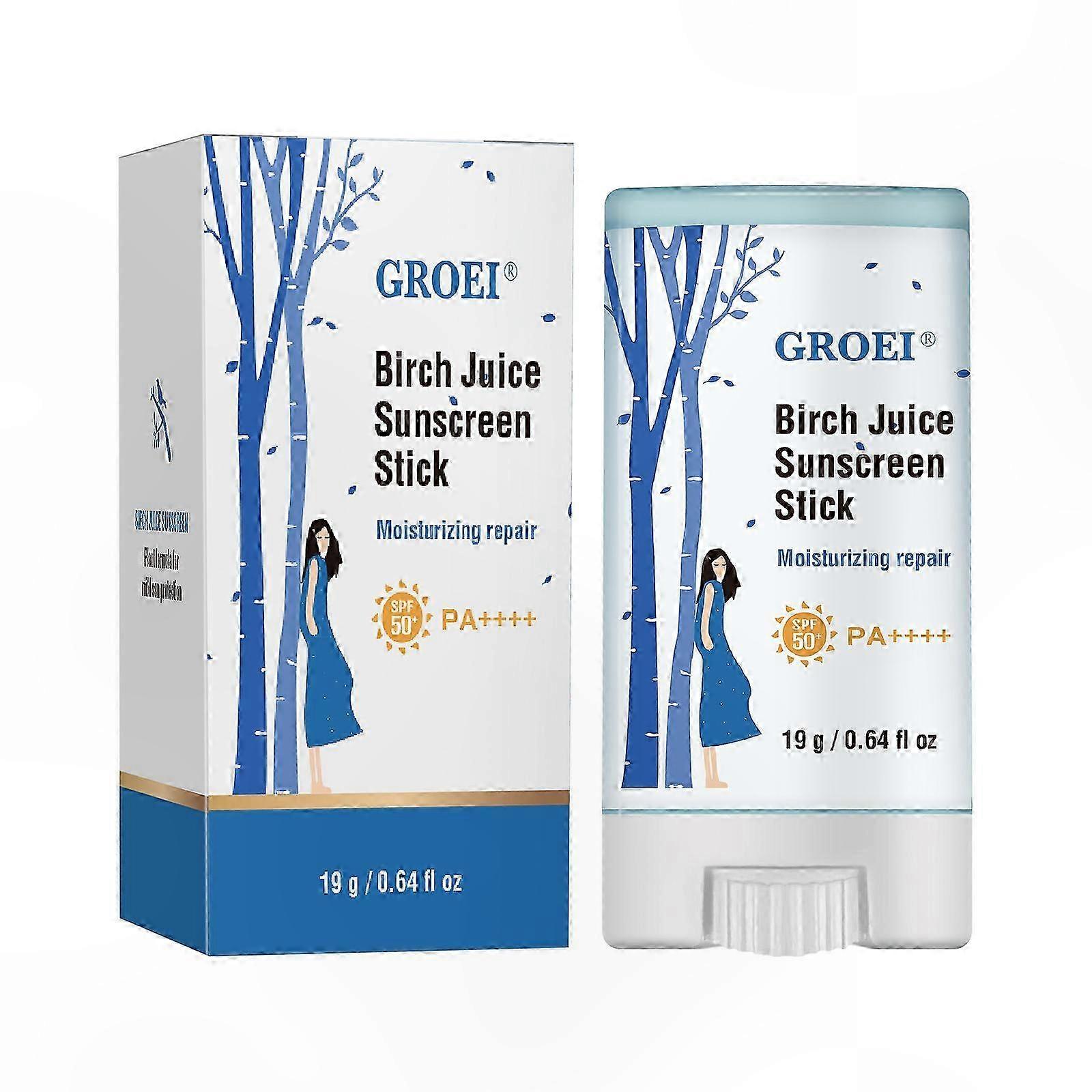 SPF50+ Sunscreen Stick with Birch Sap, Moisturizing, Waterproof, Lightweight, Non-Greasy, UV Protection, Coral Reef Safe