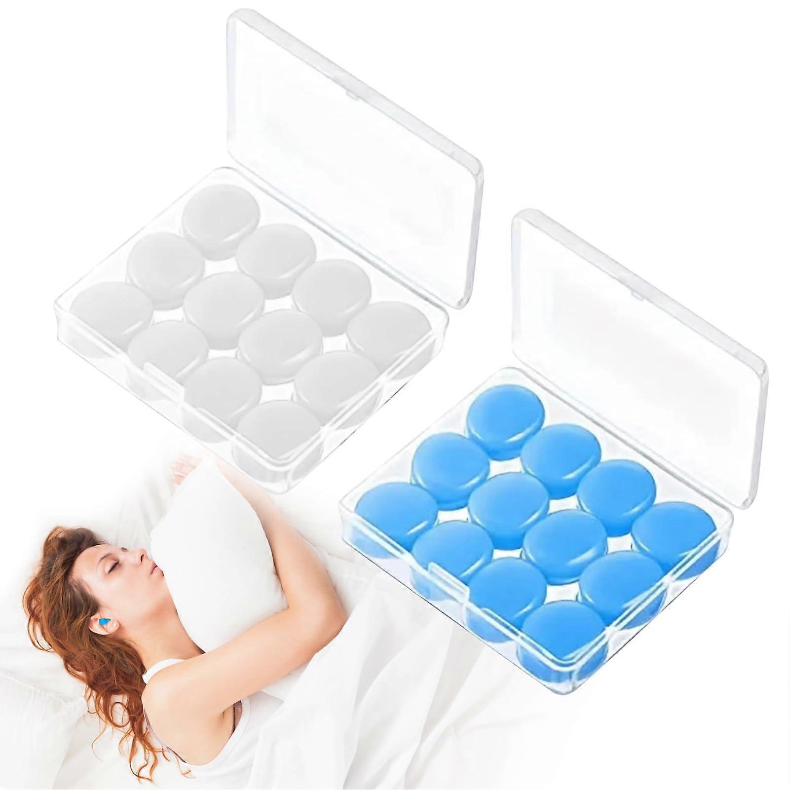Ear Plugs for Sleeping 24Piece Silicone Moldable Reusable NoiseCancelling Earplugs for Travel and Study