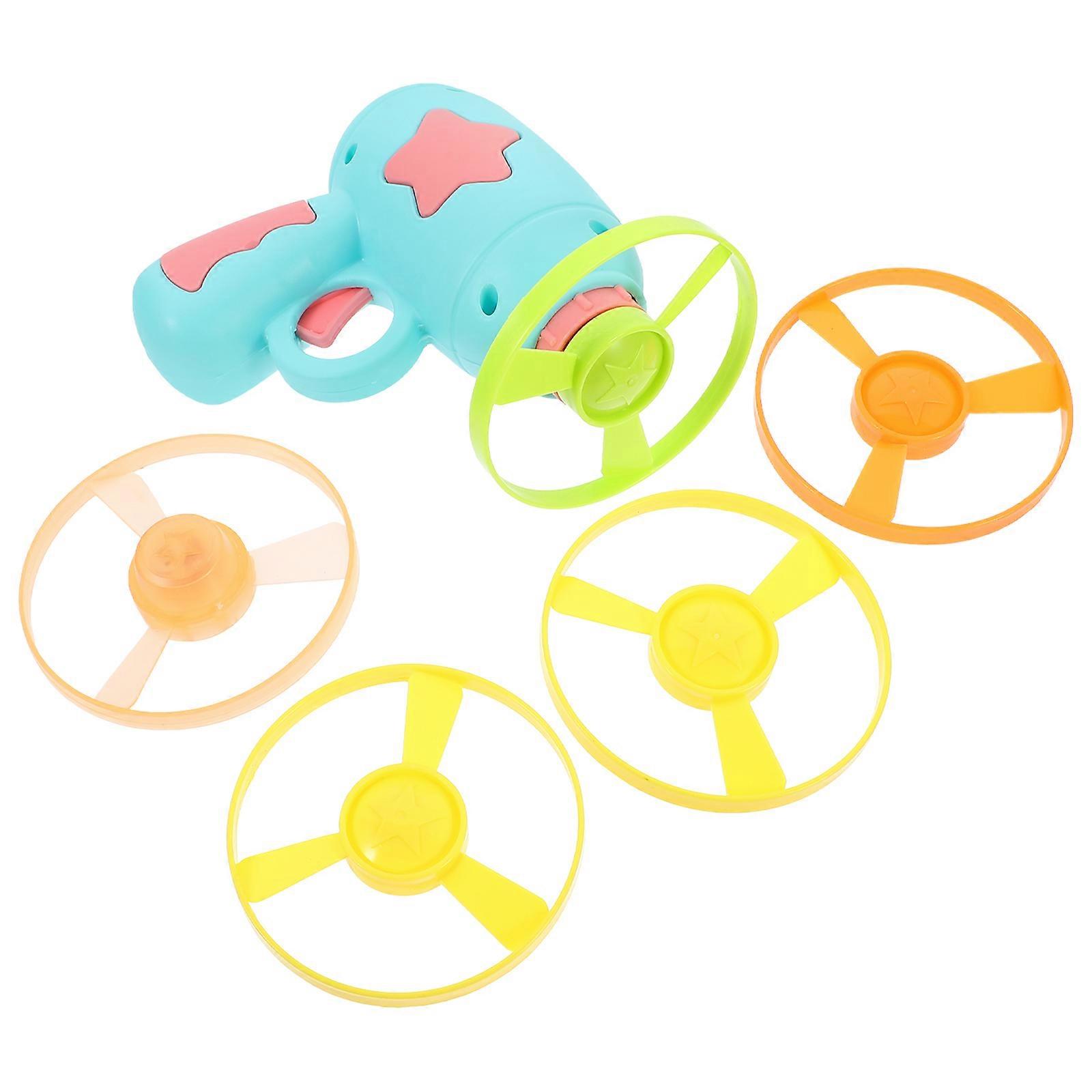 Flying Disc Launcher Toy for Kids Use 1Set Sky-Blue Outdoor Flying Disc
