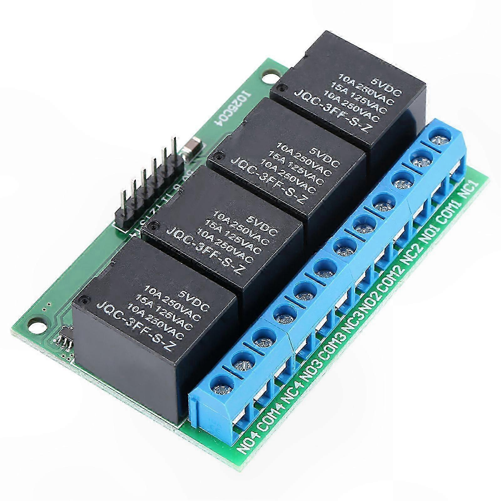 5V 4-Channel Bistable Relay Module with Flip-Flop Latch and Low Pulse Trigger Function