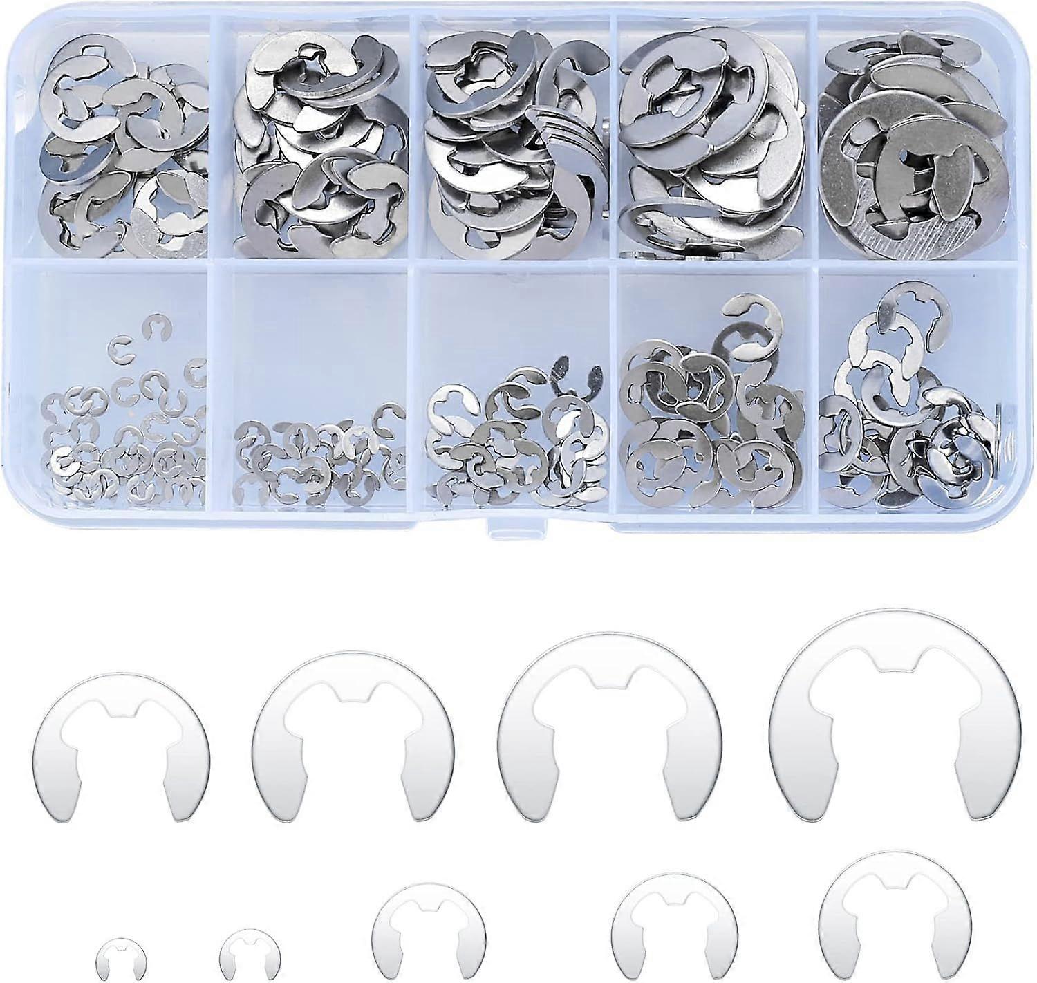 SL.GT 200 Pieces E-Clips External Snap Retaining Ring, Internal Circlip Ring