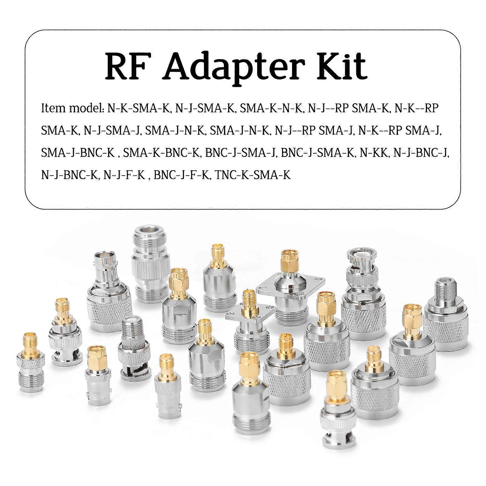 Radio Frequency Testing Tools Set 20-in-1 SMA BNC TNC Adapters Kit