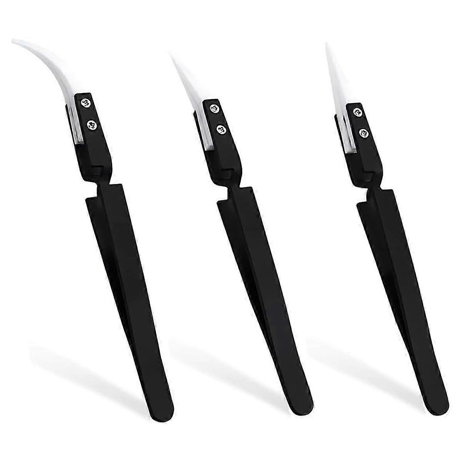 3Pcs Precision Ceramic Reverse Tweezers