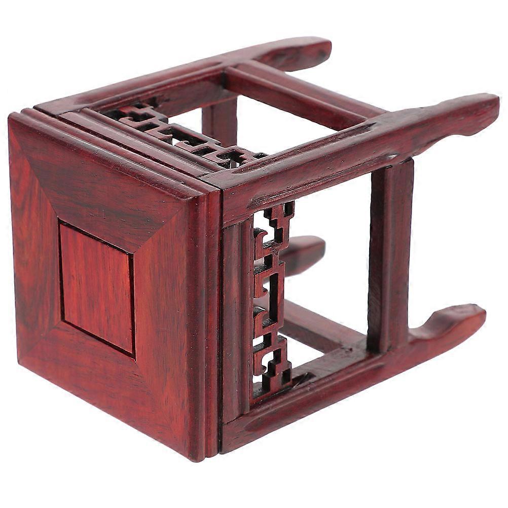 Wood Flower Pot Base Wooden Plant Stand for Display 2Pcs Rustic Design