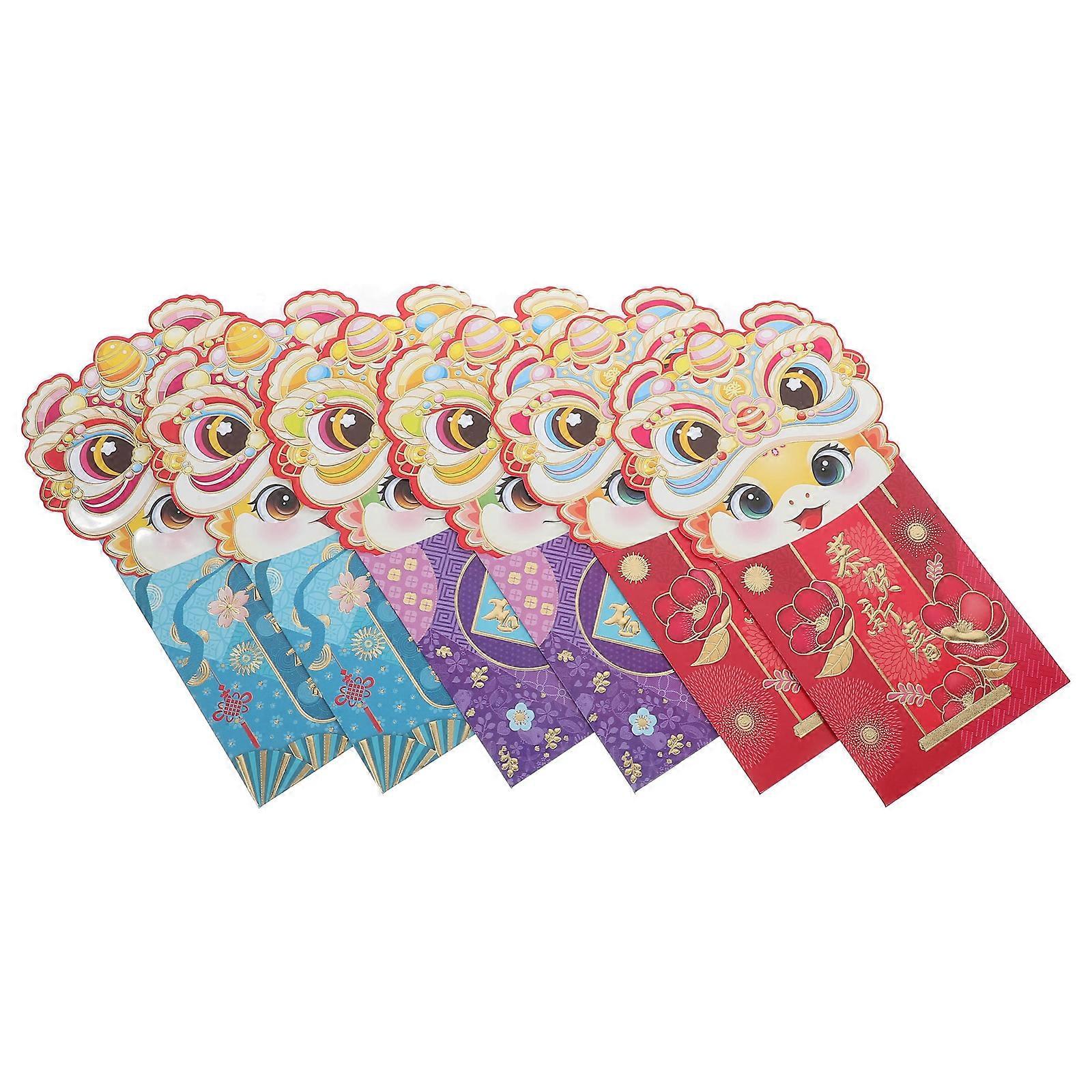 Snake Theme Red Envelopes Chinese New Year Lucky Money Packet for Decoration 12Pcs