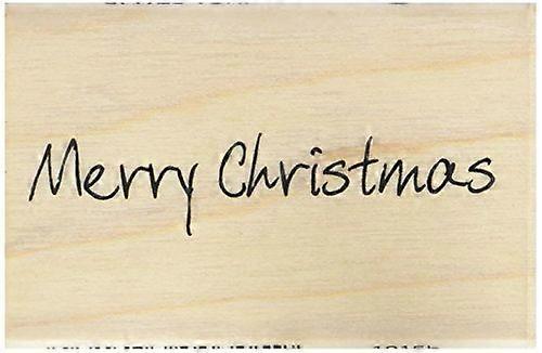 Scribbled Merry Christmas Wood Mounted Ink Stamp