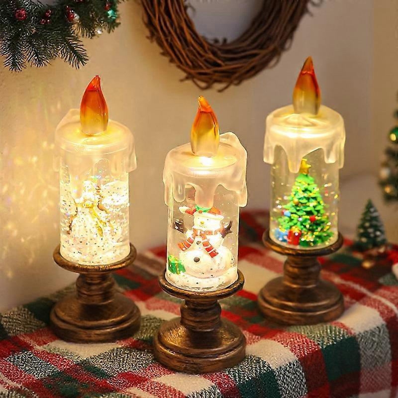New Christmas decorations candle lights snow snowflake lights Christmas crystal ball lights creative Christmas gifts