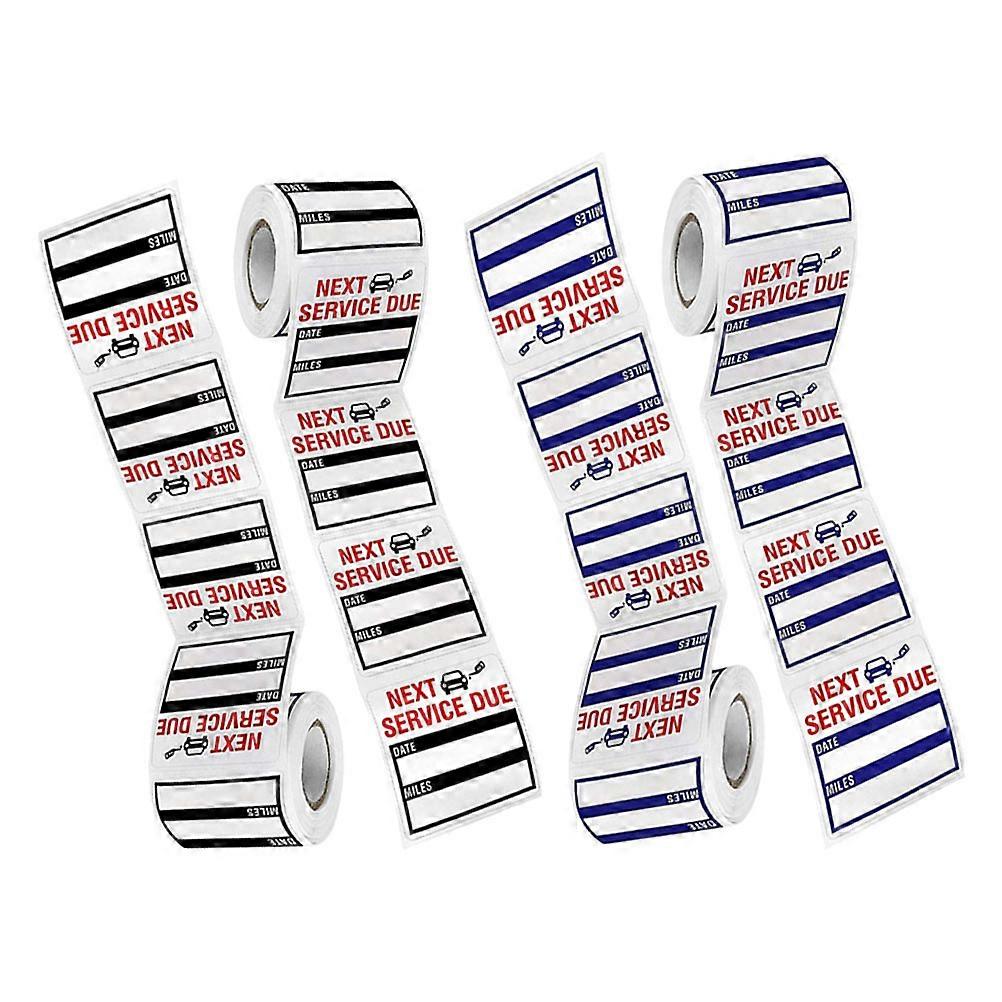 Service Time Tracking Sticker Vehicle Maintenance Oil Change Stickers Square Black 4 Rolls