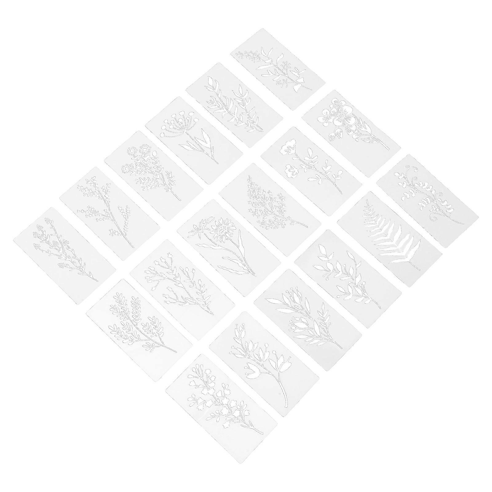 Drawing Stencils Flower Stencil for Craft Decoration 18Pcs Reusable Patterns
