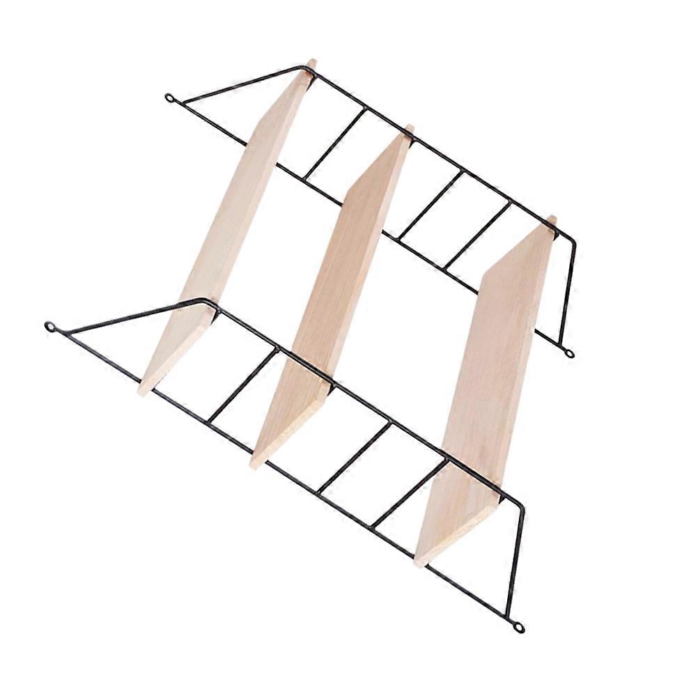 Wall Shelf Wood Storage Organizer Floating Three Layers Shelf for Display