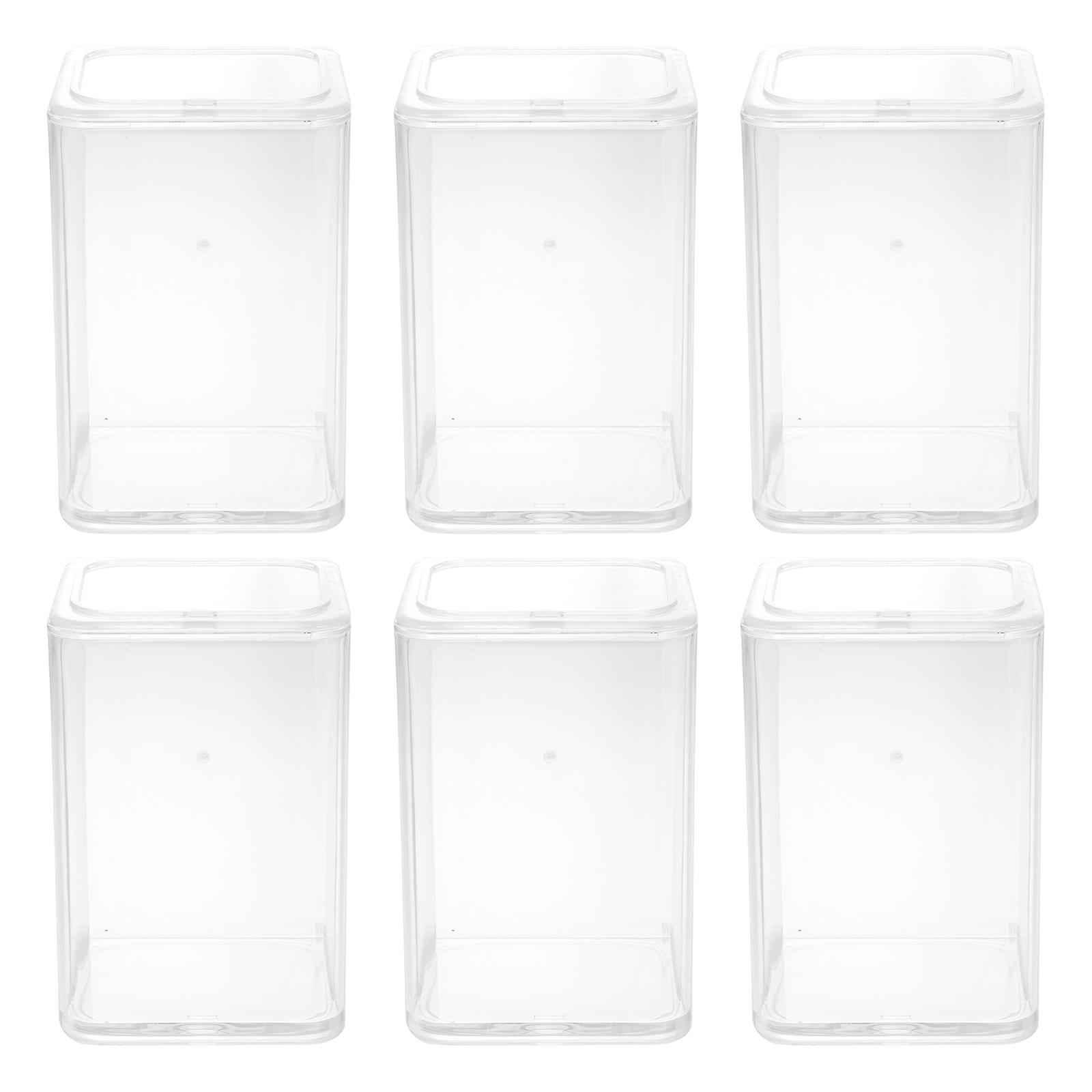 Model Display Boxes Transparent Square Display Storage for Character Models Collecting 6Set