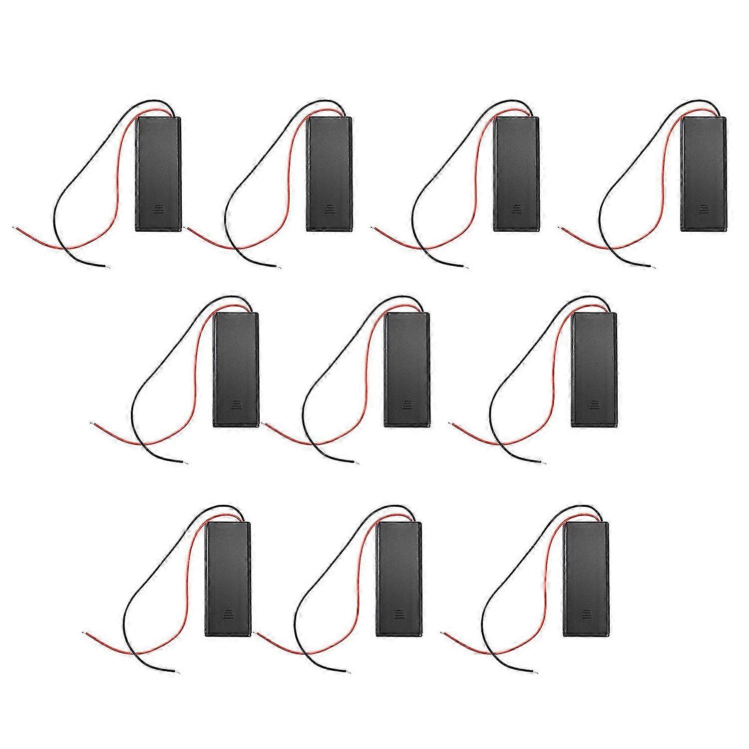 10/Pcs 2 AAA Battery Holder with Switch ON Off and Back Cover