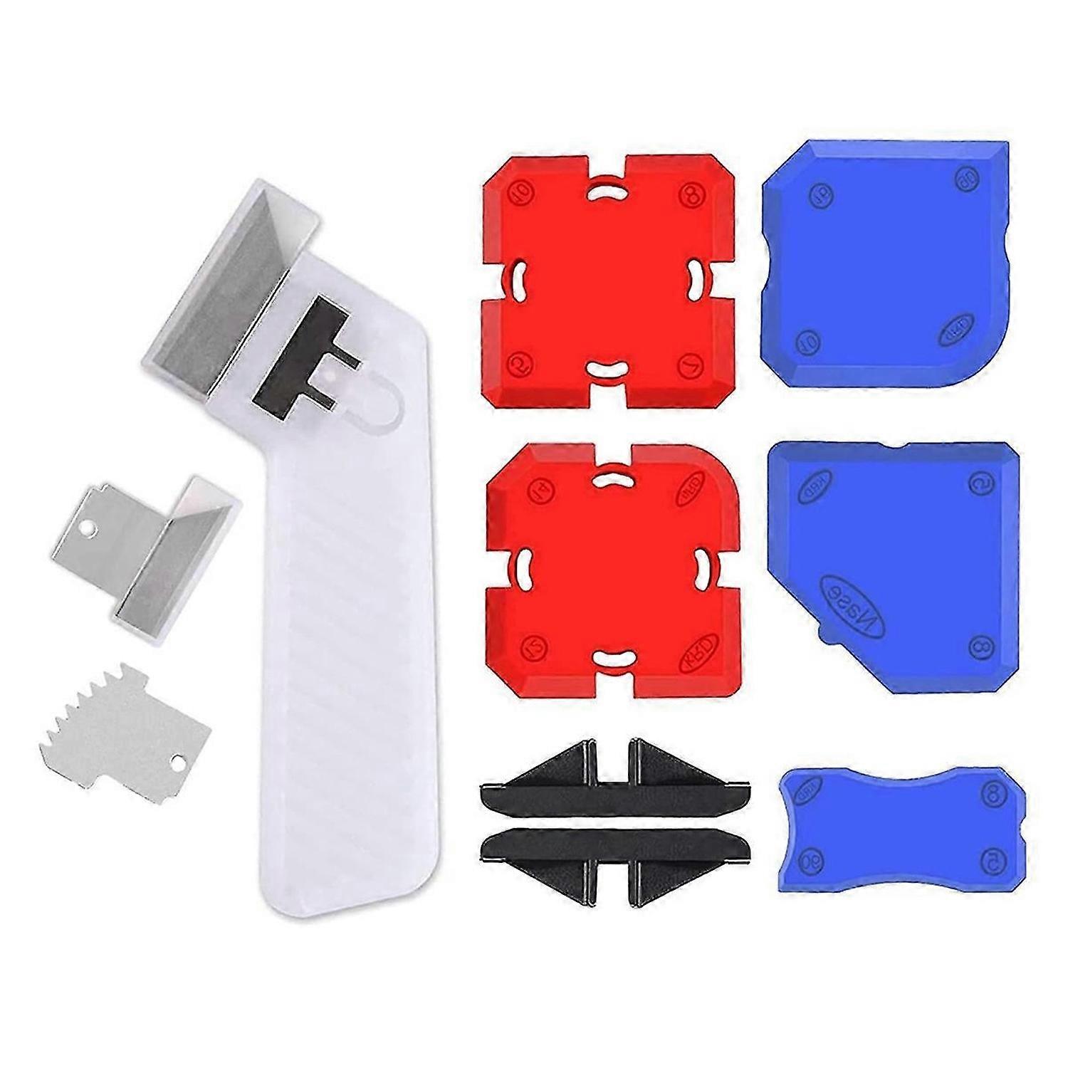 11 Piece Set,Professional Caulking Tool Kit,Silicone Caulking Tool Kit,Sealant Finishing Tools and C