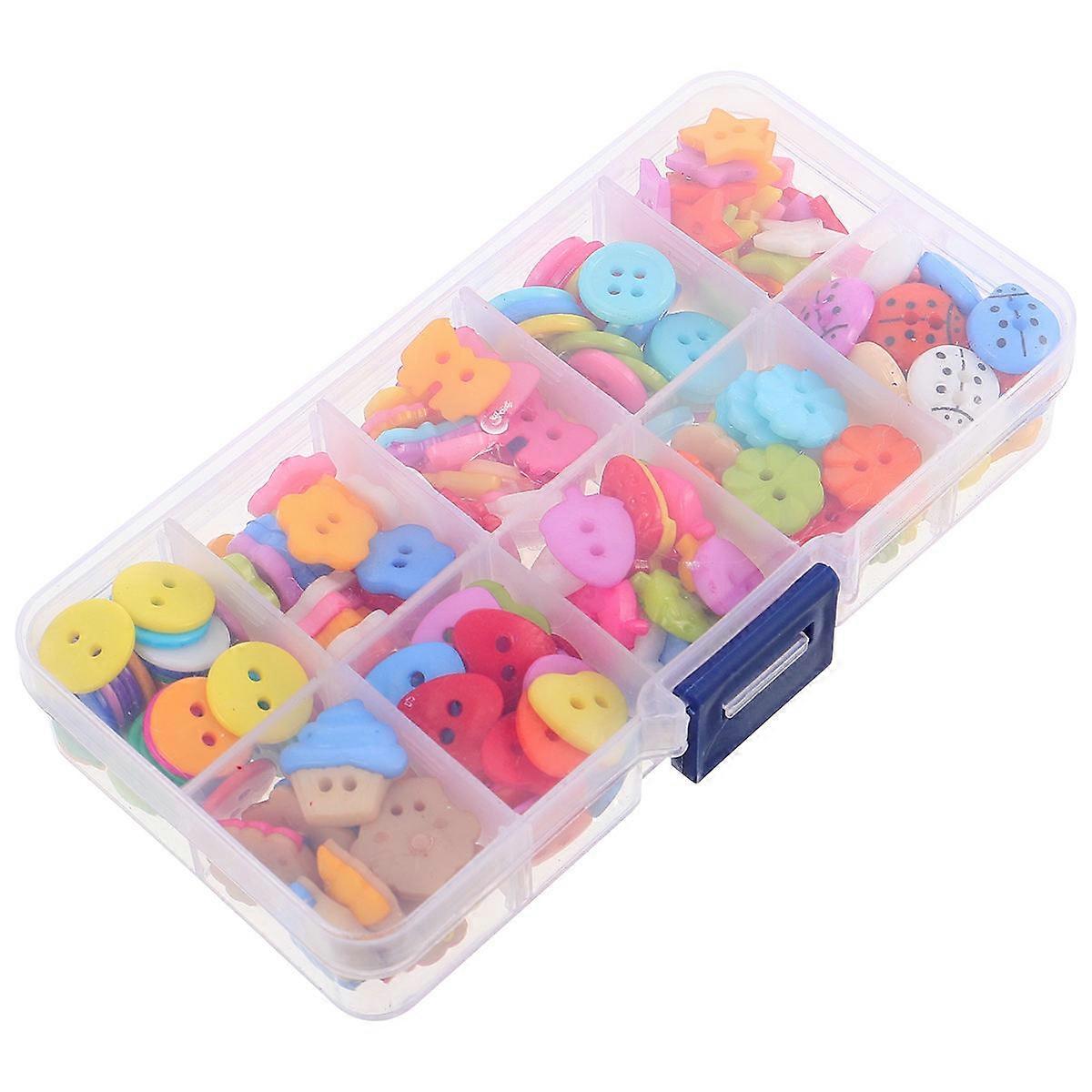 Colored Button Plastic Handcraft Buttons for Sewing 240Pcs DIY Kit