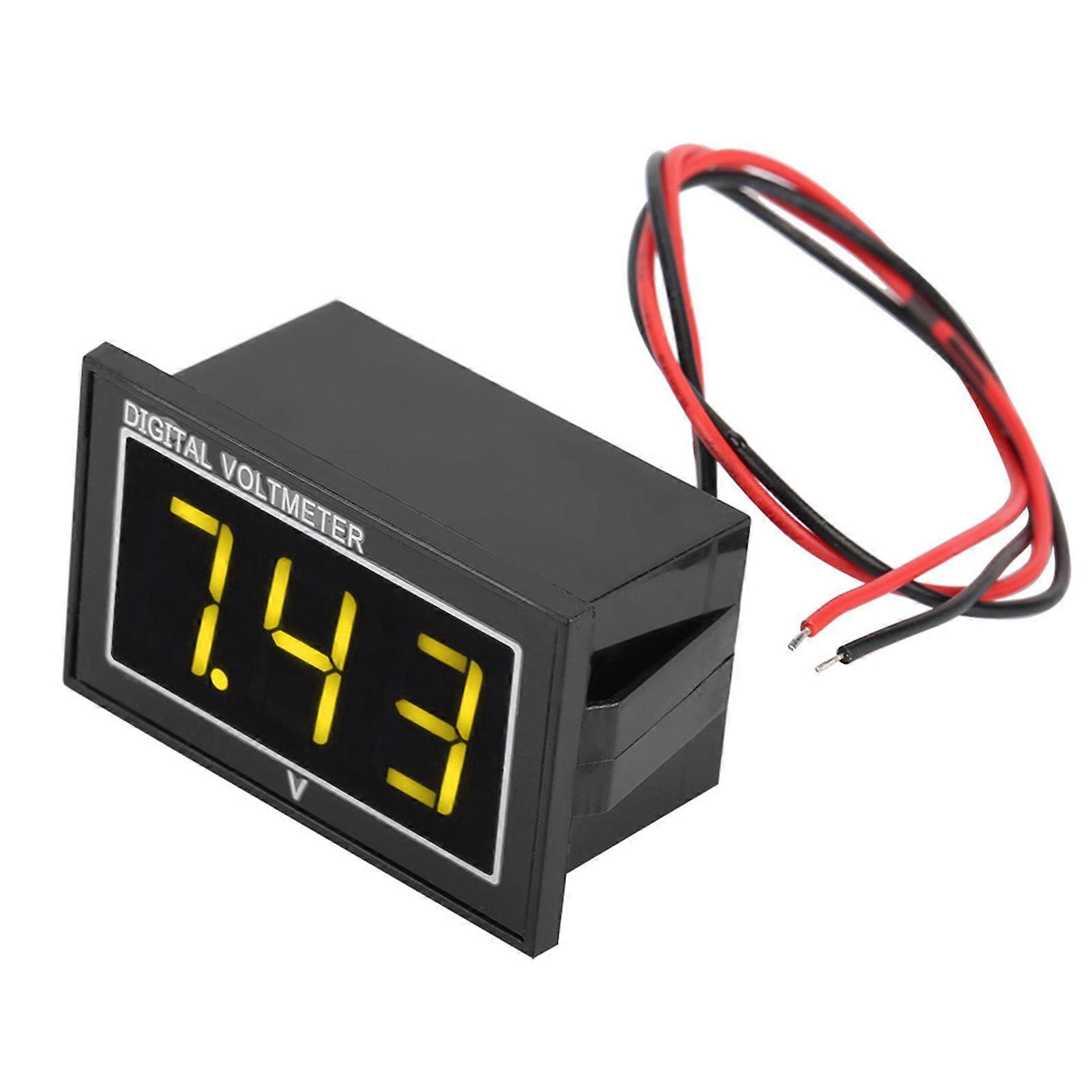 1pc Digital 0.56 LED Display Waterproof Voltmeter DC Voltage Meter Panel (2.5-30V, Yellow)