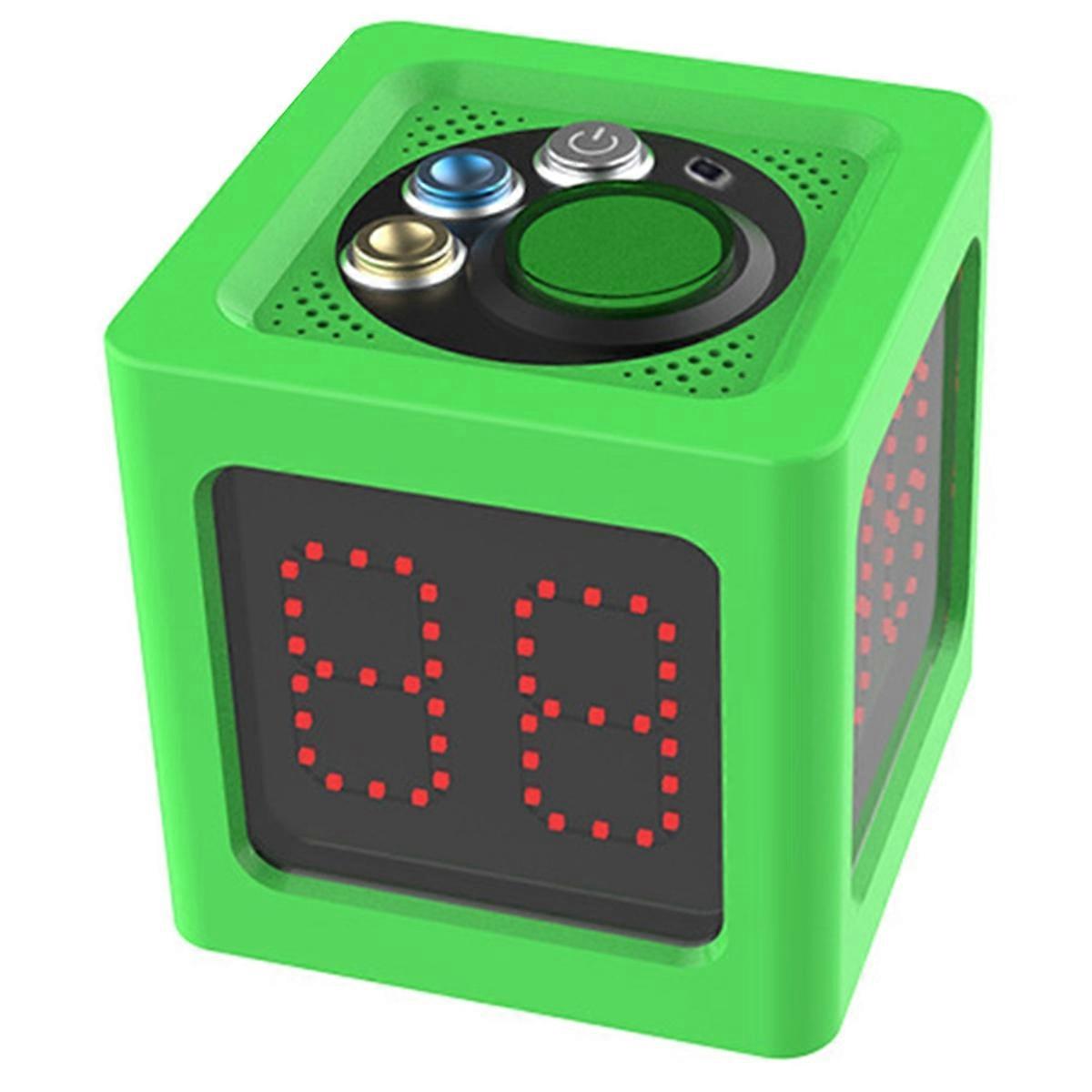 Cube Timer 1.4in 4 Sided Digital Shot Countdown Stopwatch for Chess and Card Competition Countdown Timer Green