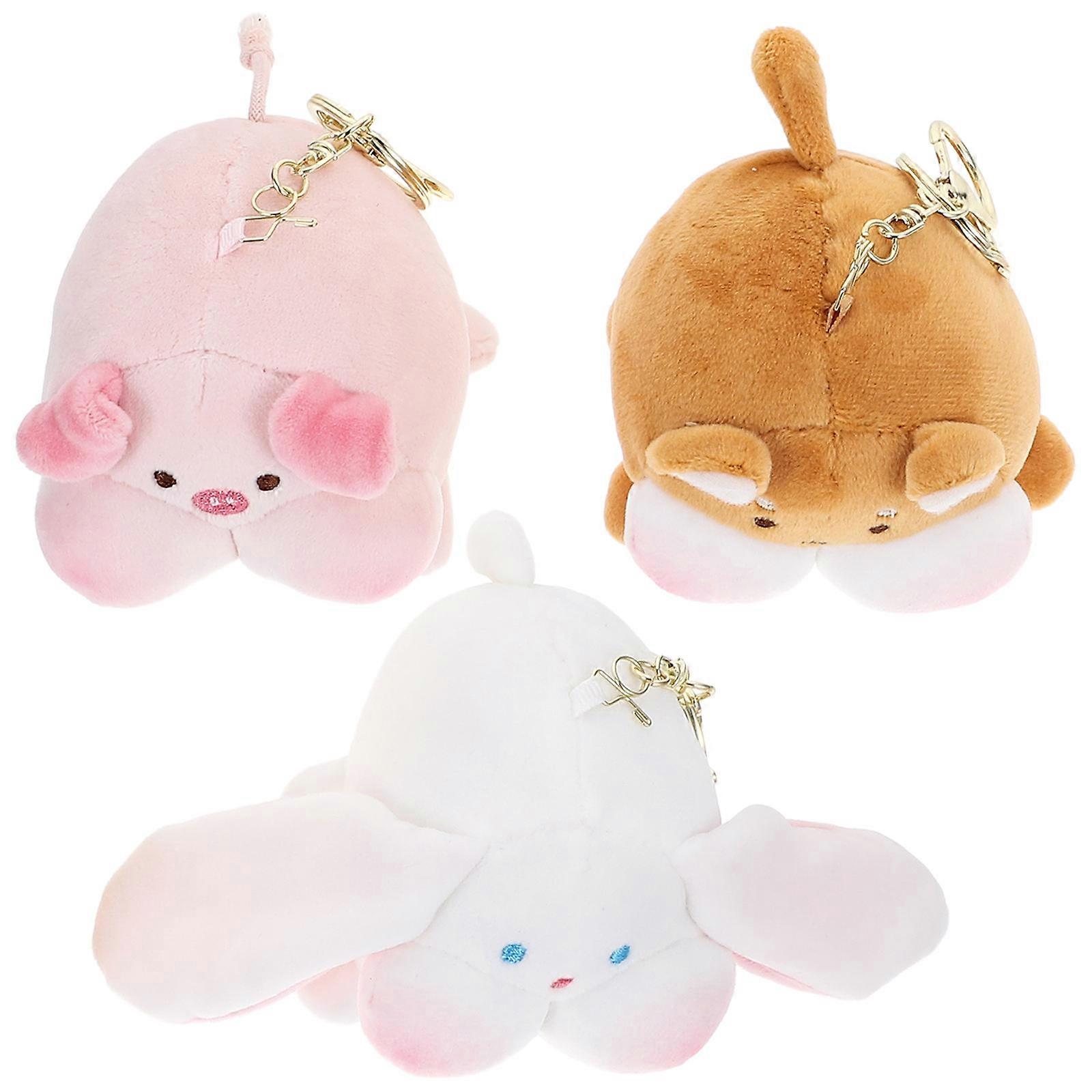 Animal Pendant Keychain Plush for Bag Hanging 12Pcs Set